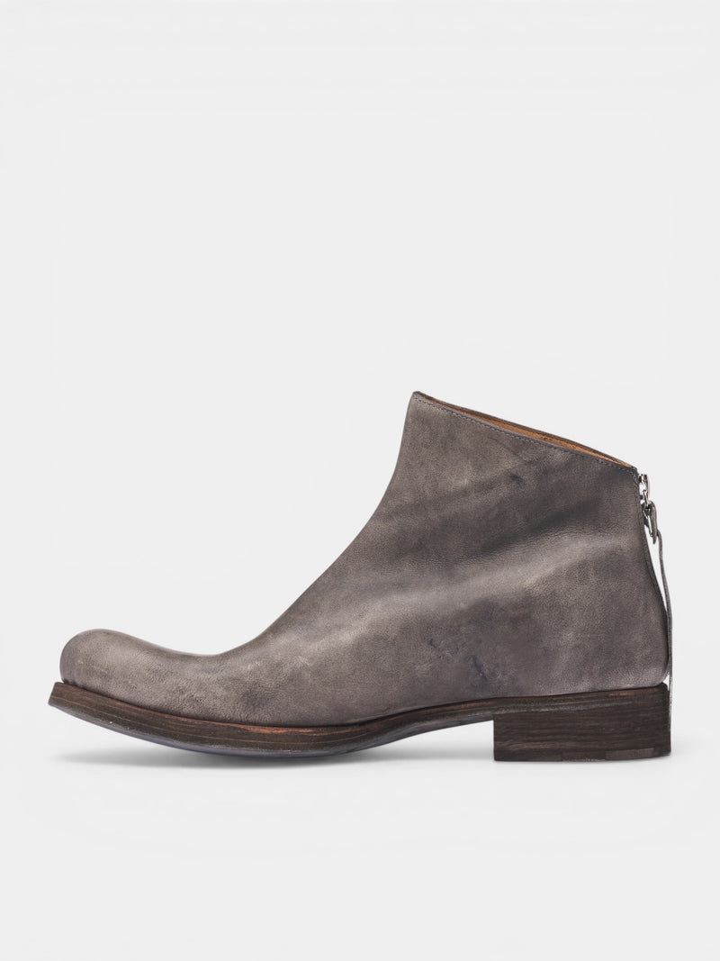 Carbon Leather Zip Ankle Boots (S1N2Z-VA-1-5-CARBON)
