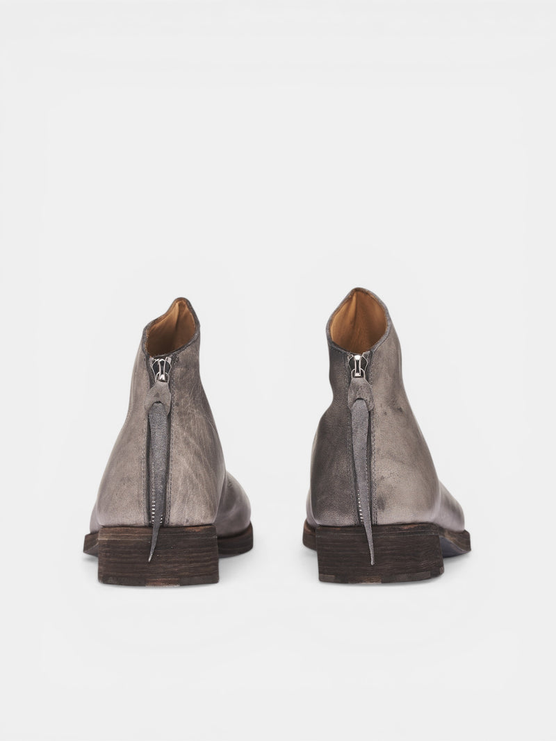 Carbon Leather Zip Ankle Boots (S1N2Z-VA-1-5-CARBON)