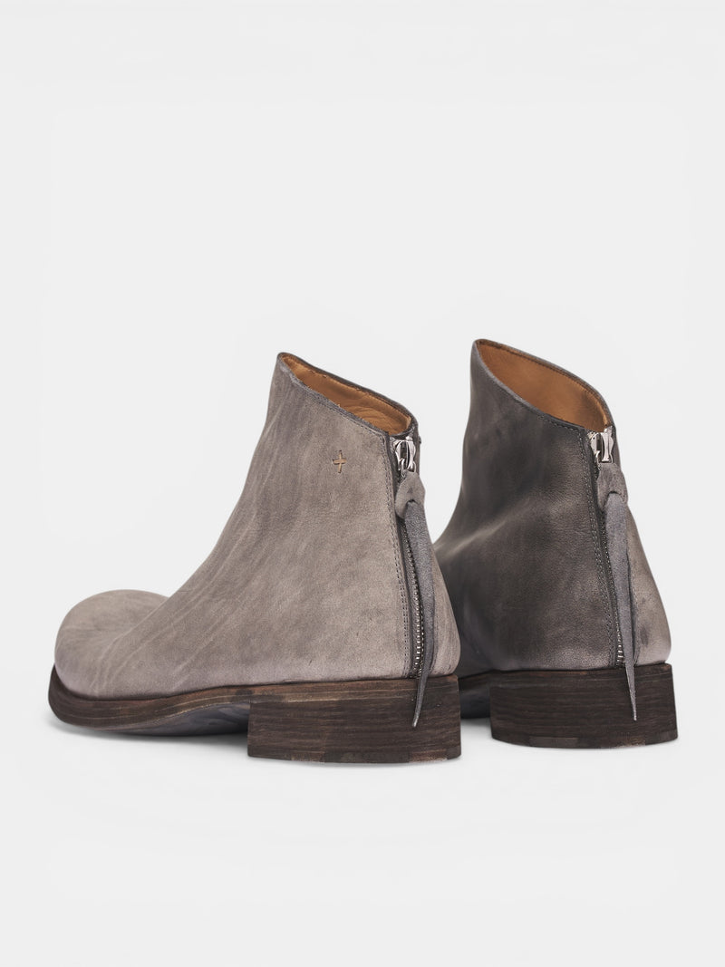 Carbon Leather Zip Ankle Boots (S1N2Z-VA-1-5-CARBON)