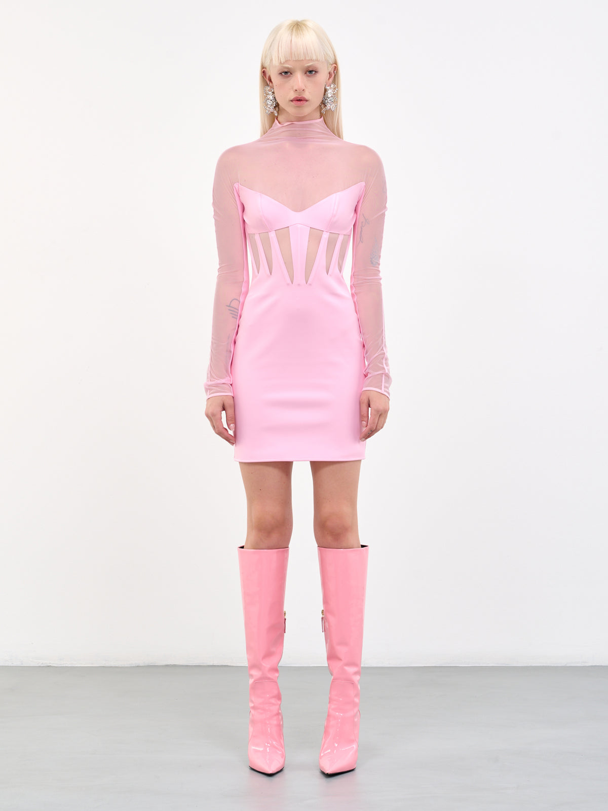 MUGLER Corset Illusion Dress | H.Lorenzo - front