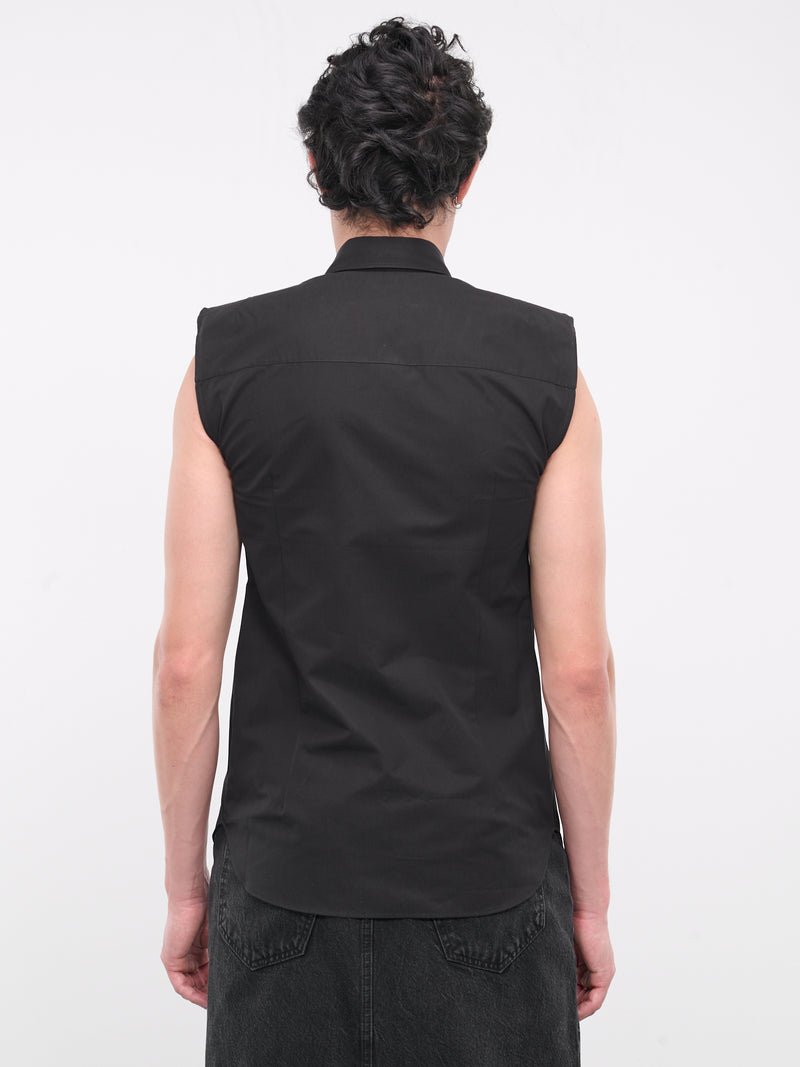 Collarbone Sleeveless Shirt (S1USH05-BLACK)