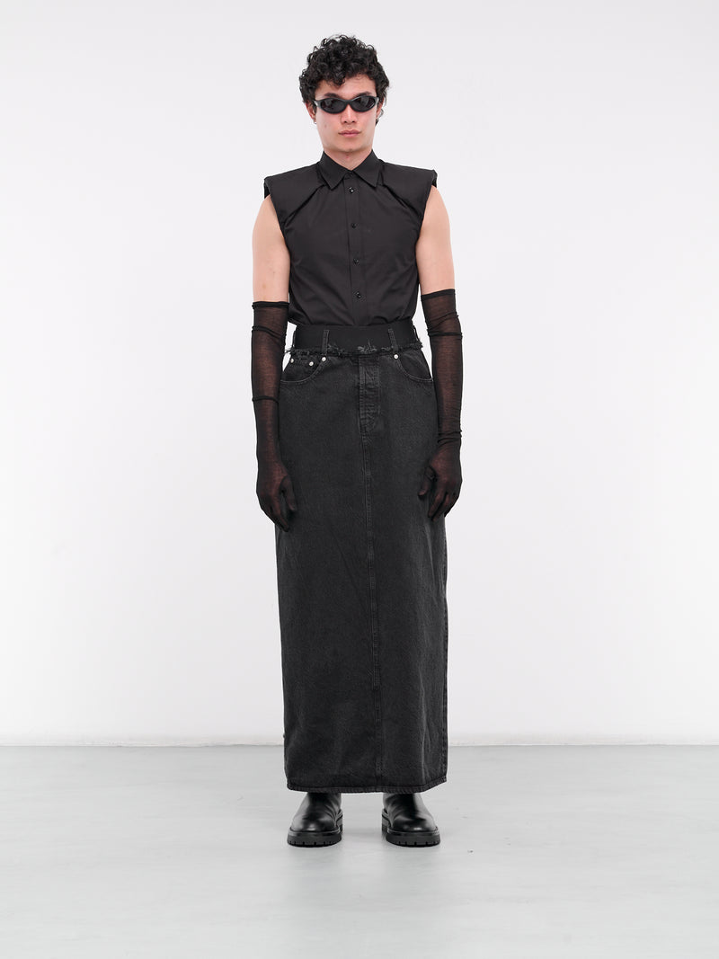 Collarbone Sleeveless Shirt (S1USH05-BLACK)