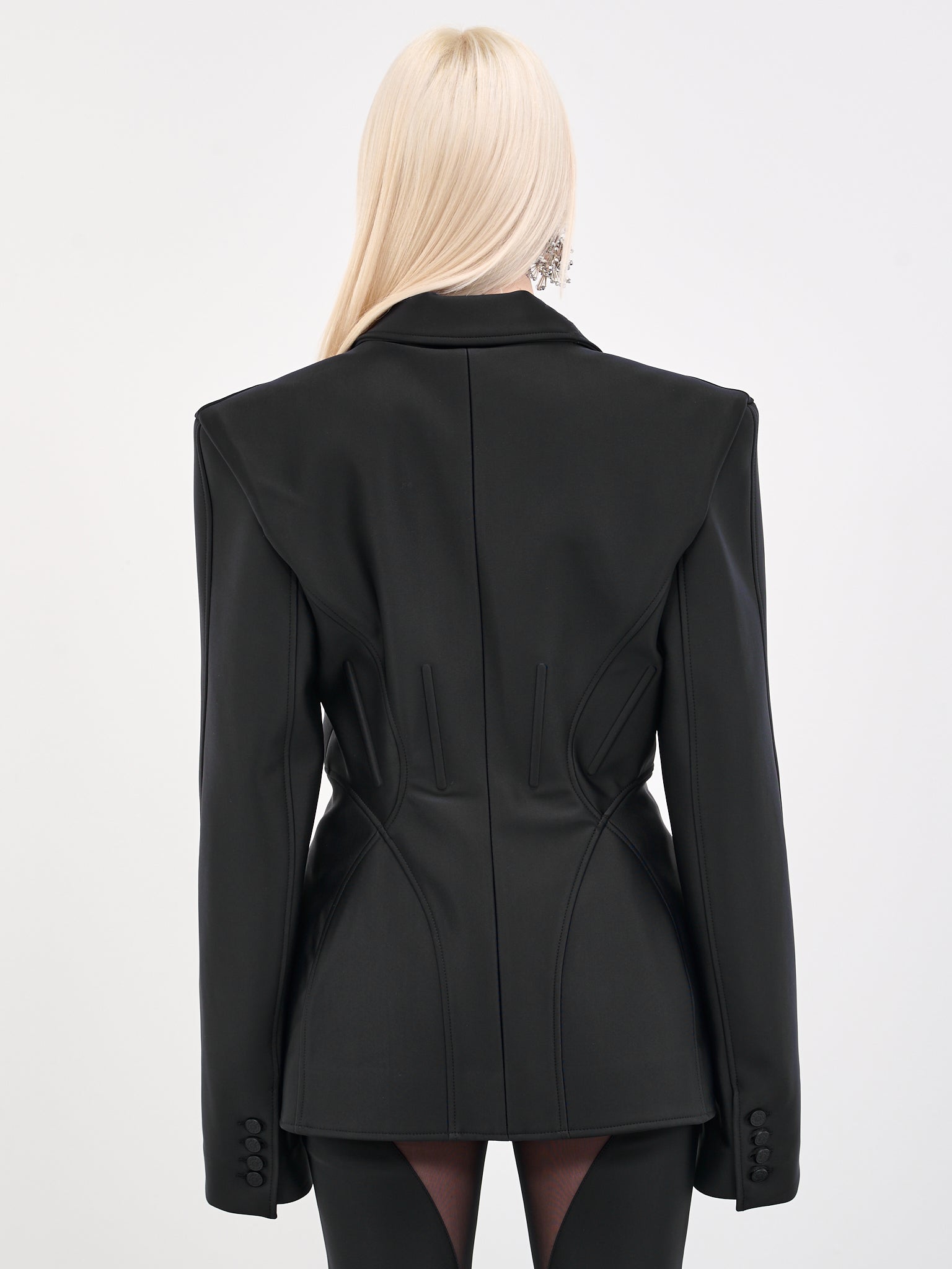 Mugler cropped tailored jacket - Black
