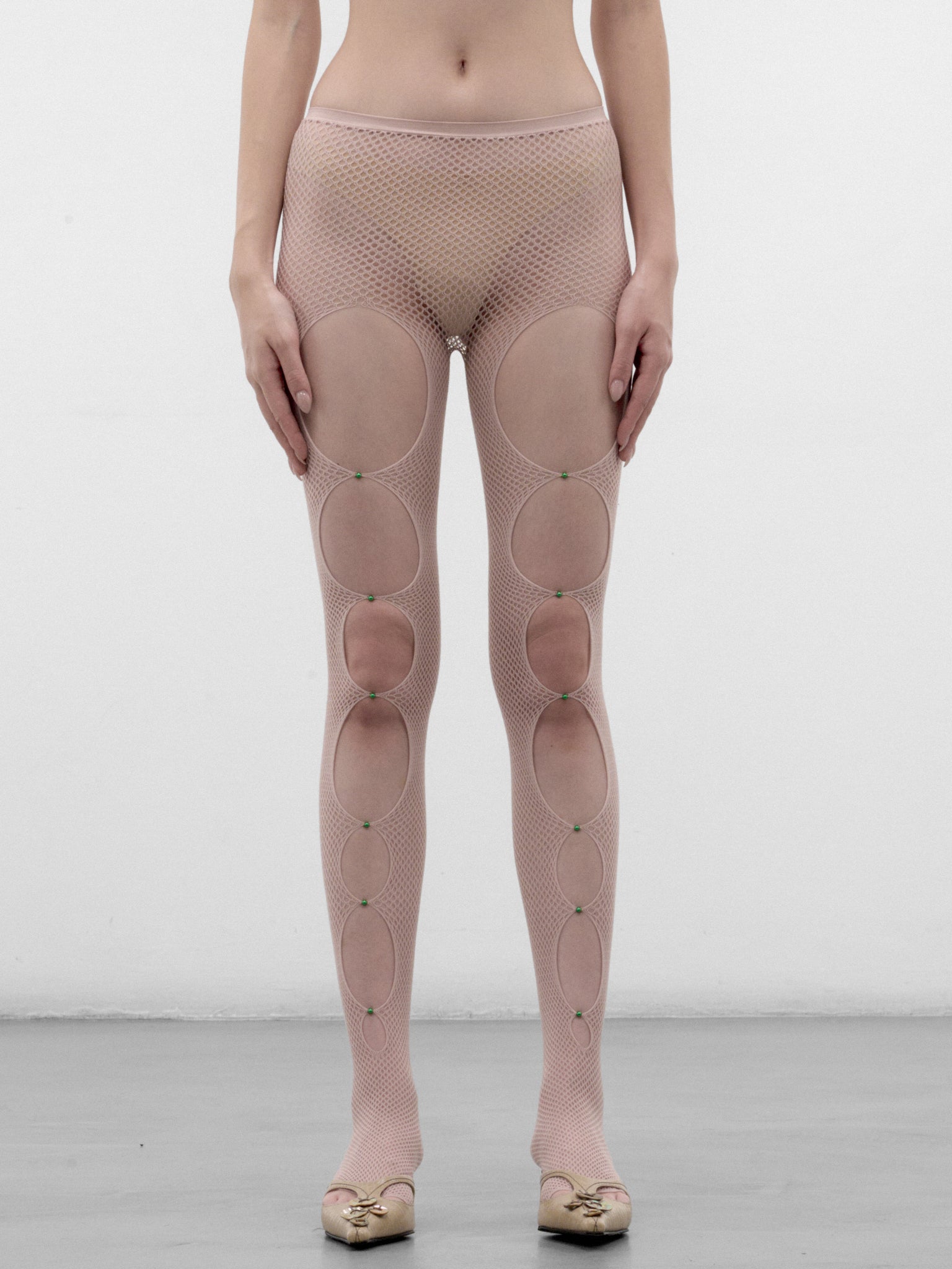 Rose Nylon Cut-Outs Fishnet Stockings (S21R014R-MISTY-ROSE)