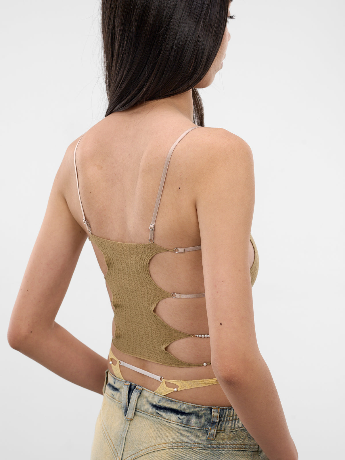 Coffee Sheer String Tank Top (S25SF01CO-COFFEE)