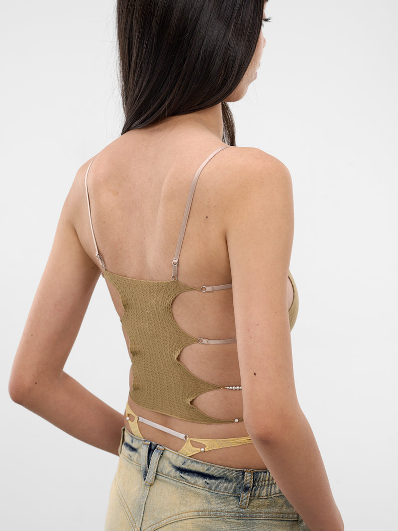 Coffee Sheer String Tank Top (S25SF01CO-COFFEE)