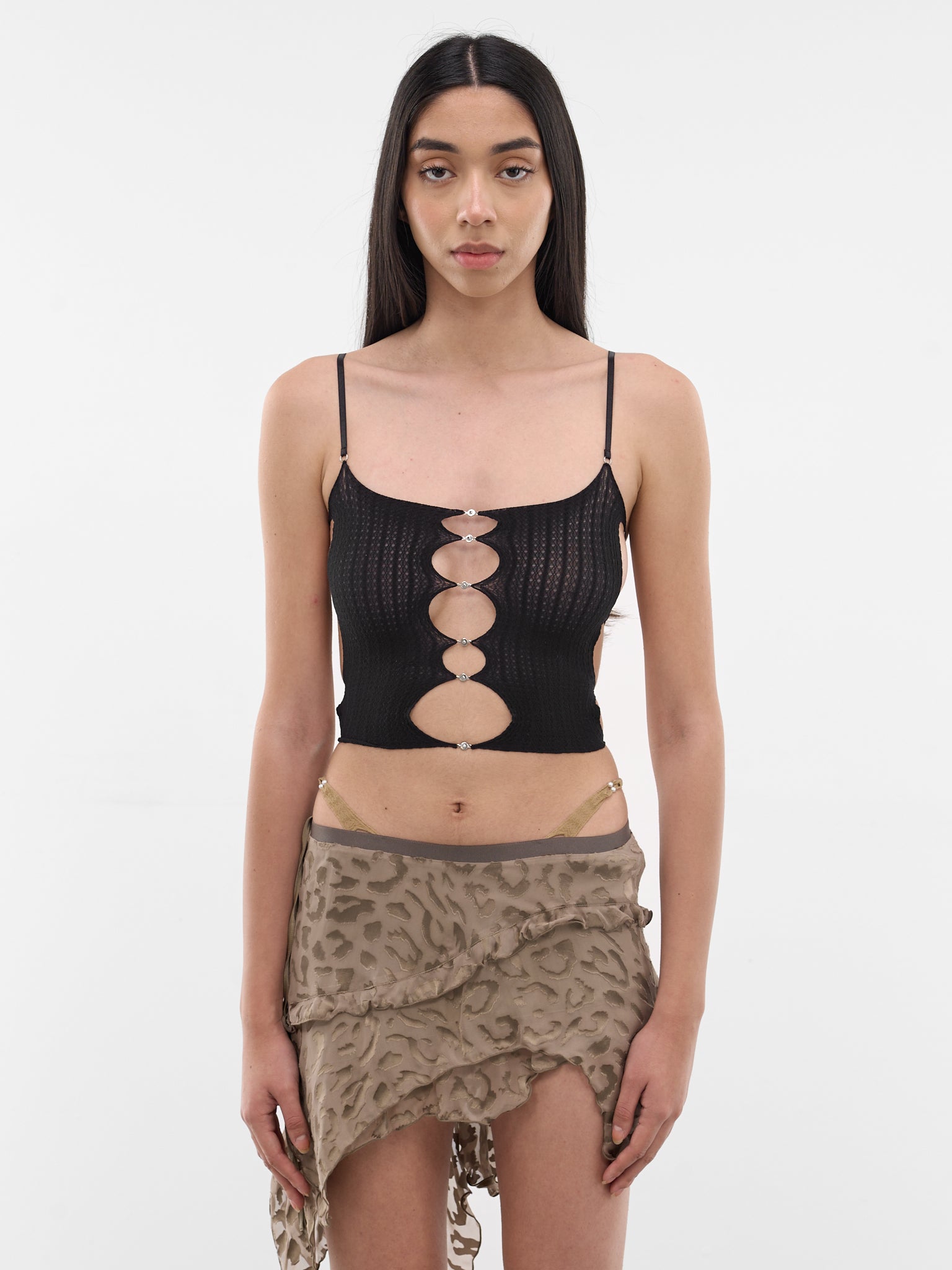 Onyx Sheer String Tank Top (S25SF01O-ONYX)