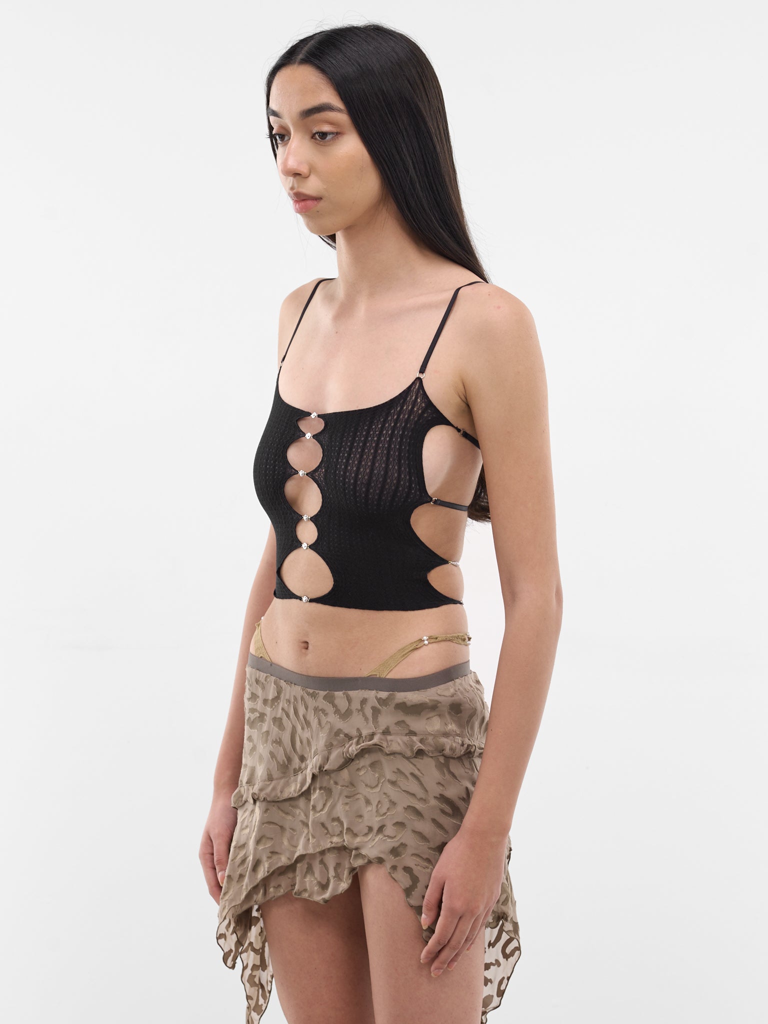 Onyx Sheer String Tank Top (S25SF01O-ONYX)