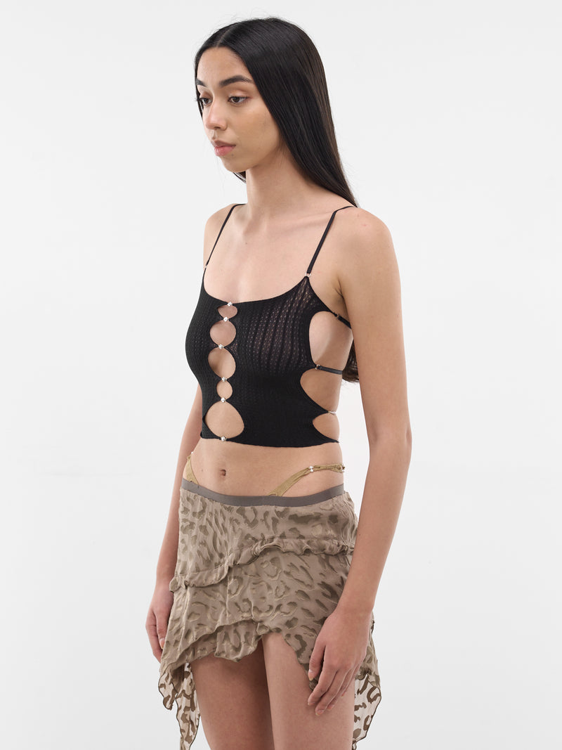 Onyx Sheer String Tank Top (S25SF01O-ONYX)