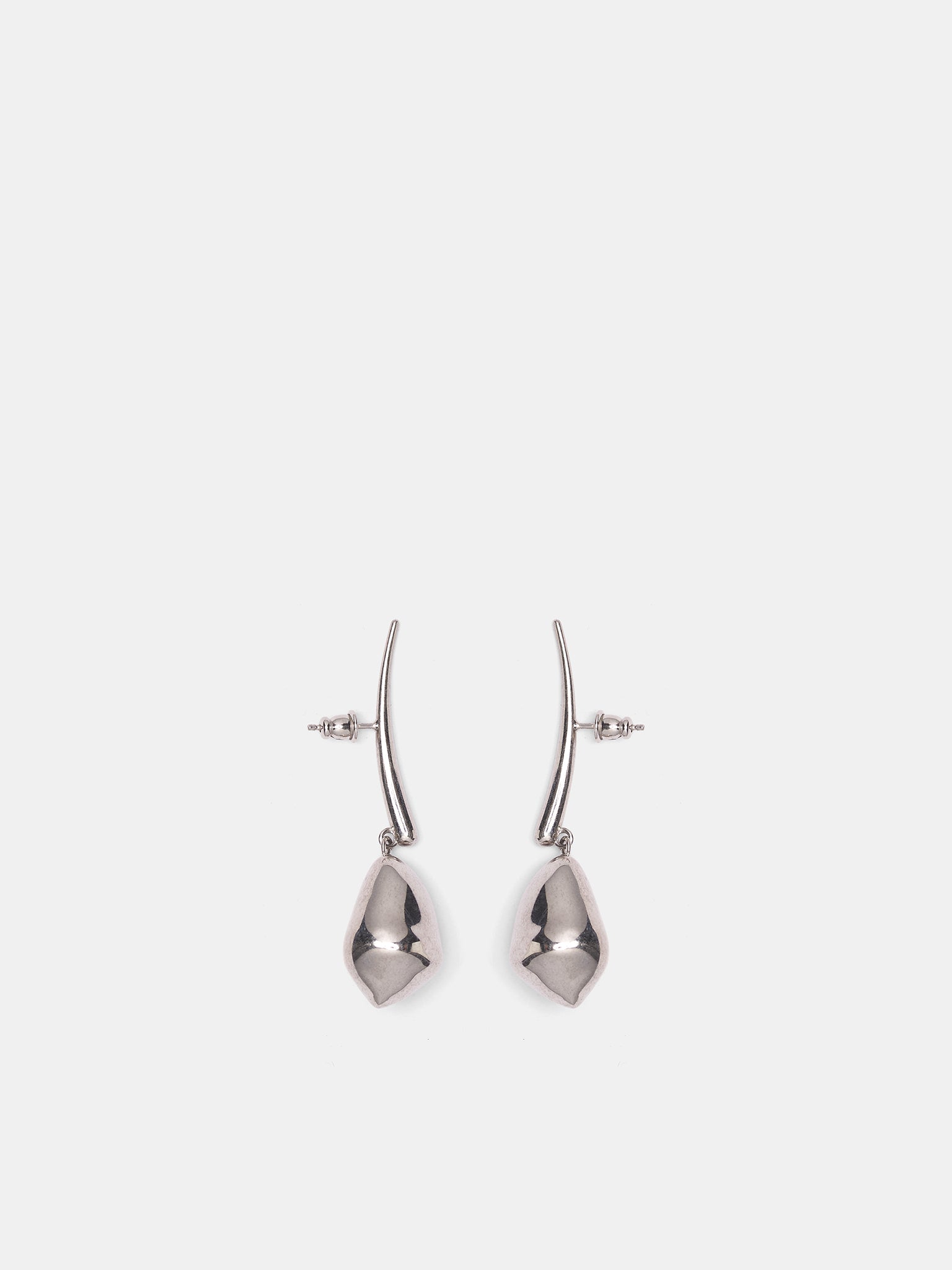 Small Lacrima Rhodium Earrings (S26-EA005-P-SILVER)