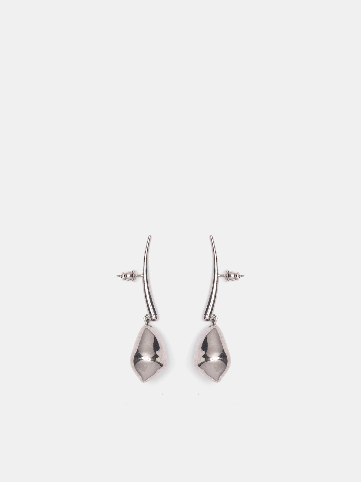 Small Lacrima Rhodium Earrings (S26-EA005-P-SILVER)