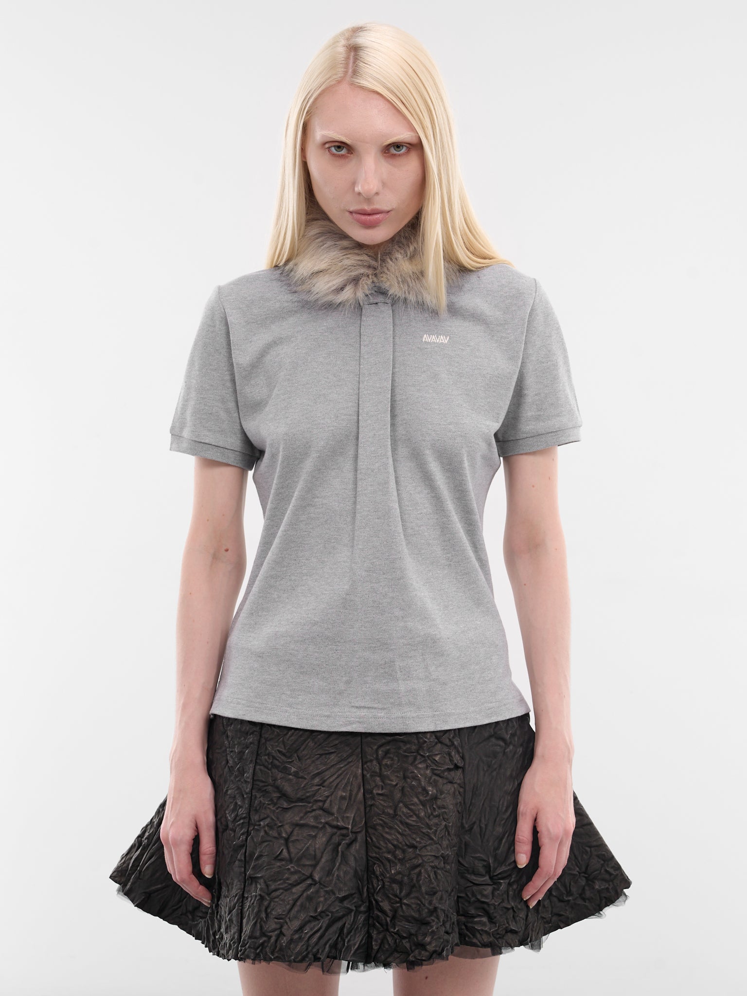 AVAVAV Faux Fur Polo Shirt | H.Lorenzo - front