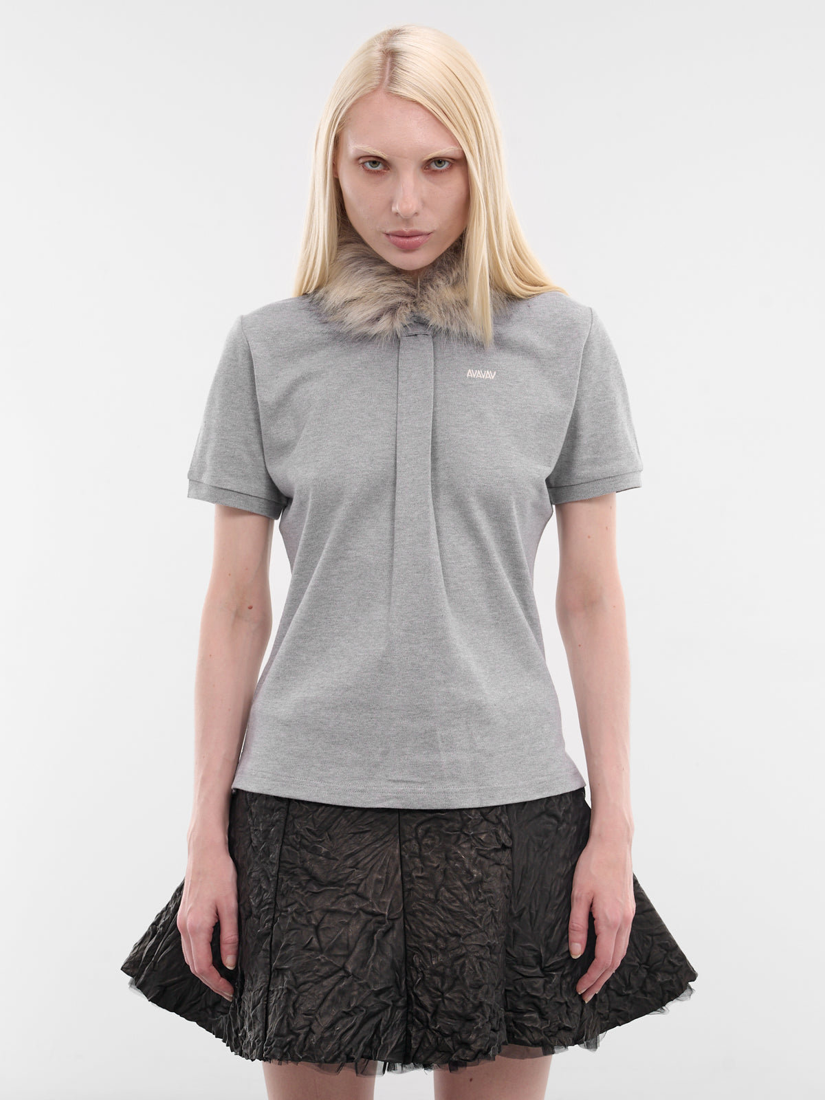 AVAVAV Faux Fur Polo Shirt | H.Lorenzo - front