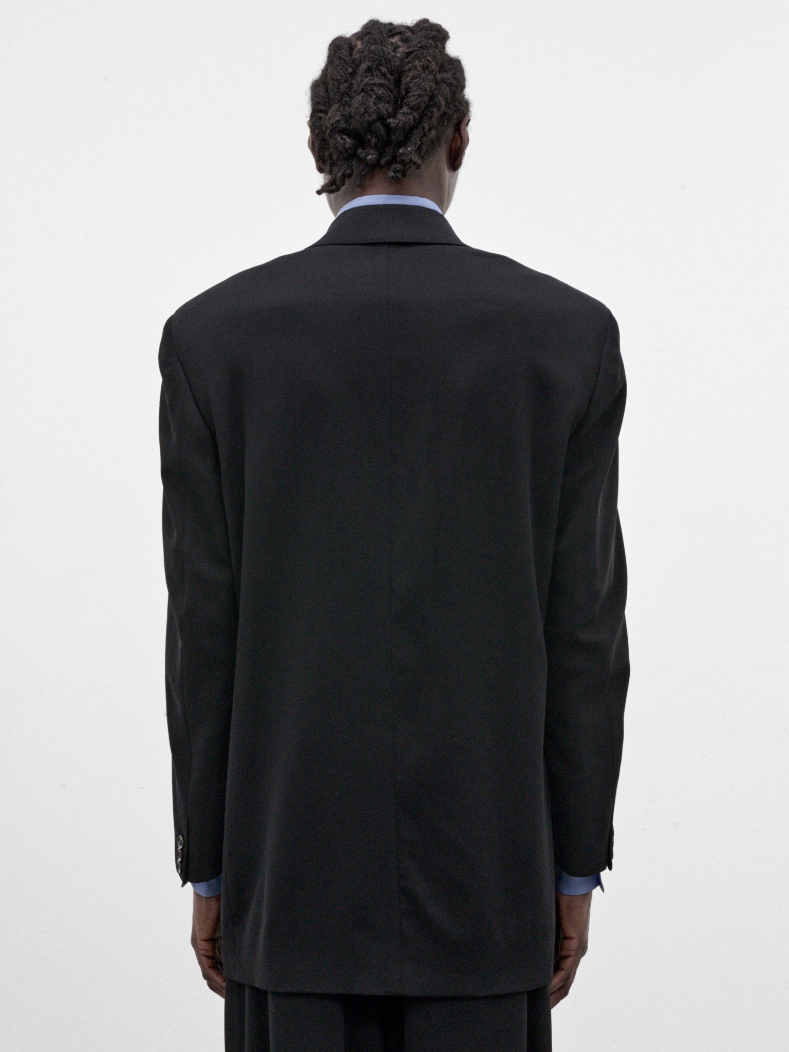 Black Wool Peaked Lapel Blazer (S26AW08JKT-W-BLACK)