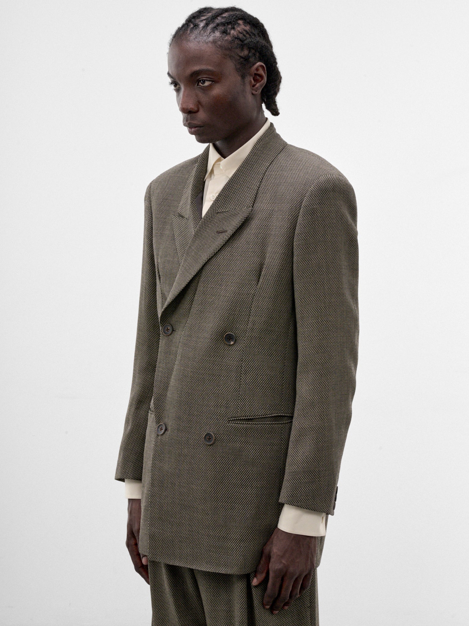 Gray Wool Inside Lapel Blazer (S26AW10JKT-DOBBY-GREY)