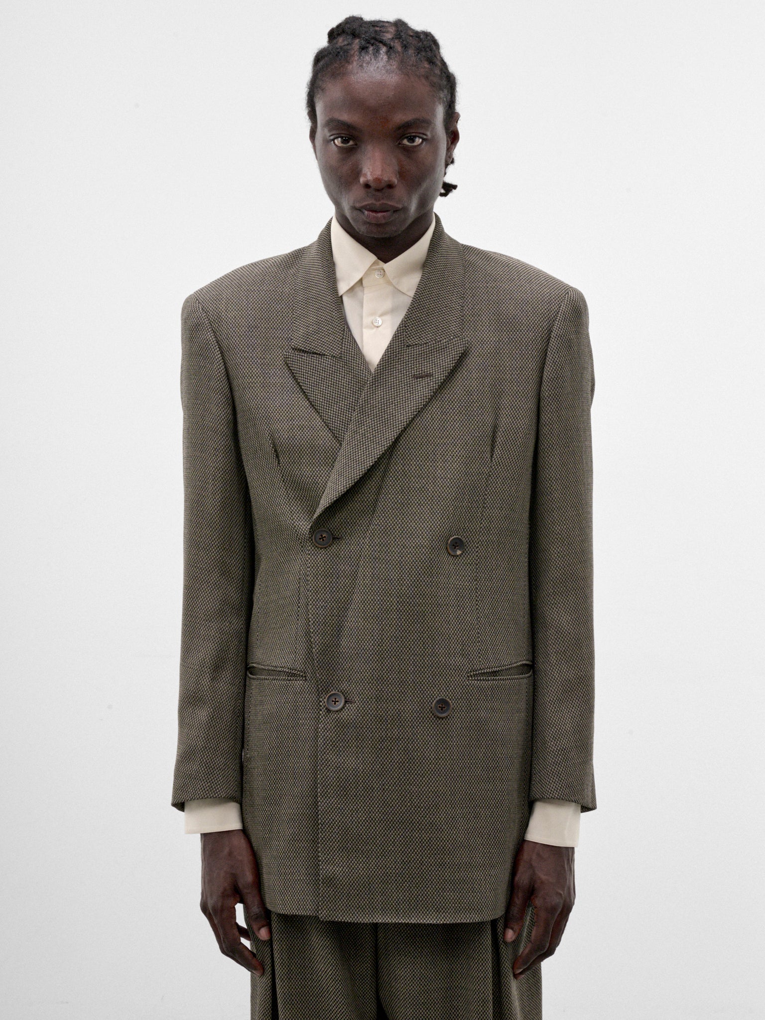 Gray Wool Inside Lapel Blazer (S26AW10JKT-DOBBY-GREY)