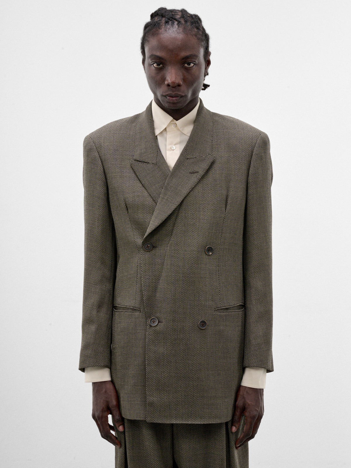 Gray Wool Inside Lapel Blazer (S26AW10JKT-DOBBY-GREY)