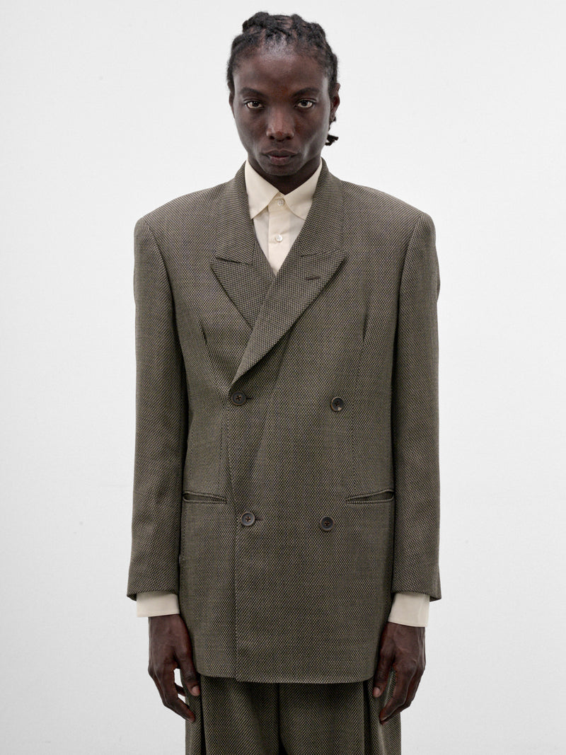 Gray Wool Inside Lapel Blazer (S26AW10JKT-DOBBY-GREY)