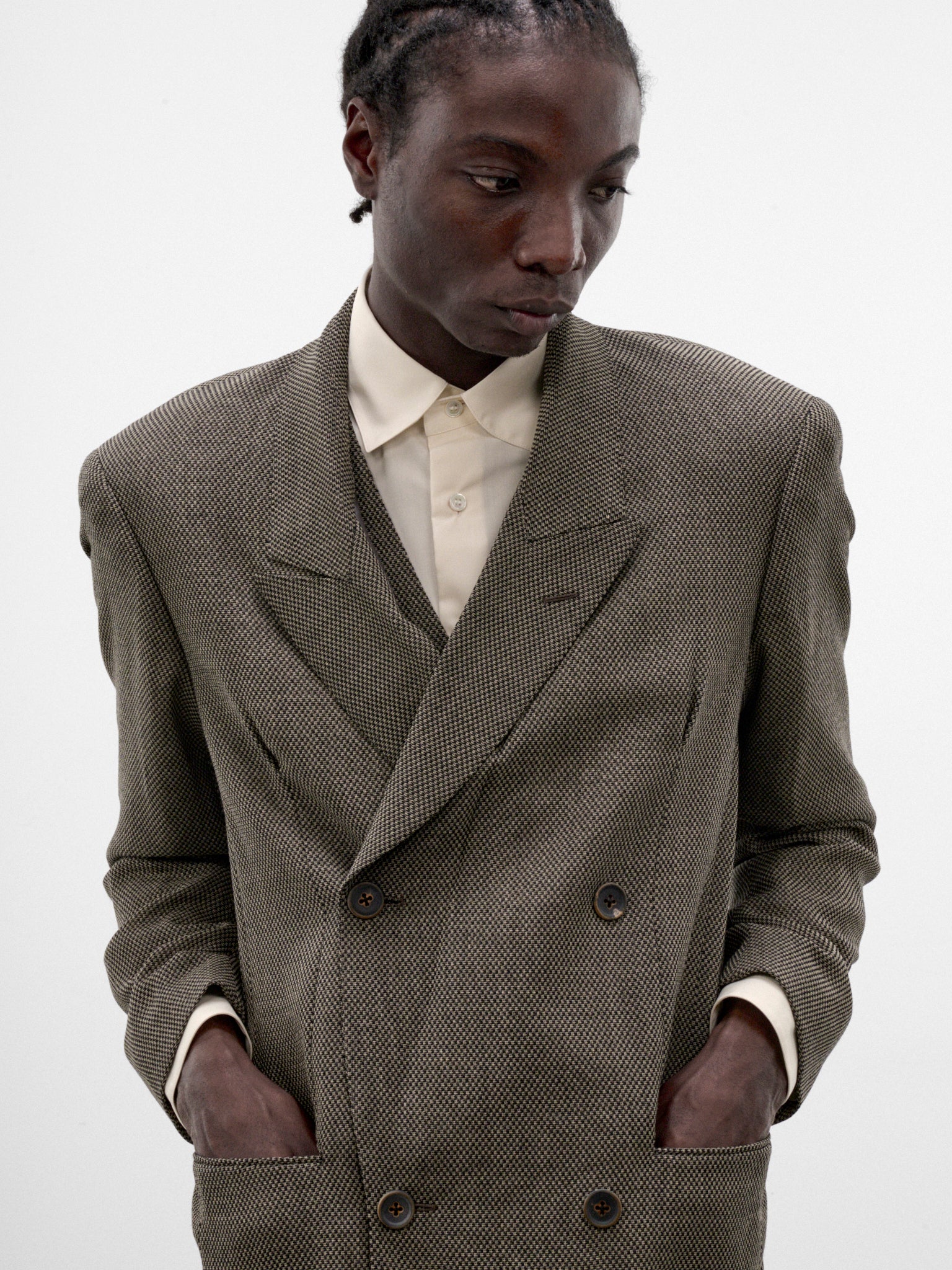 Gray Wool Inside Lapel Blazer (S26AW10JKT-DOBBY-GREY)