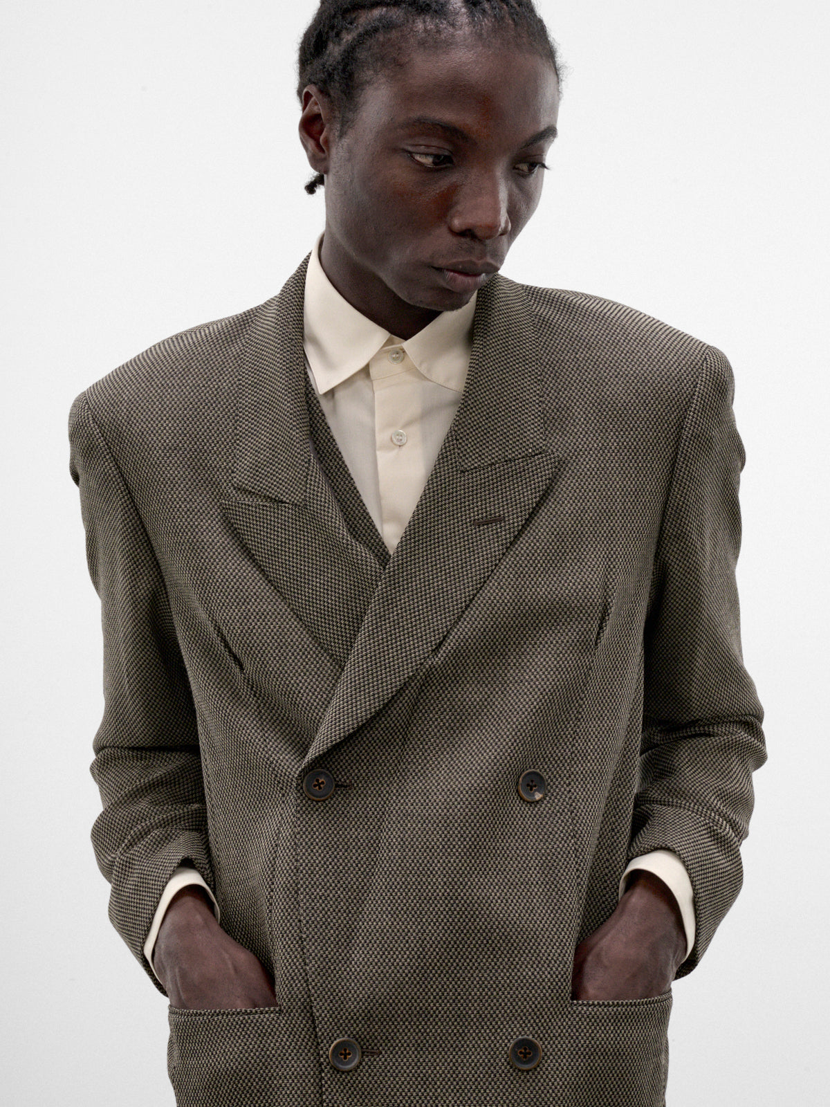 Gray Wool Inside Lapel Blazer (S26AW10JKT-DOBBY-GREY)