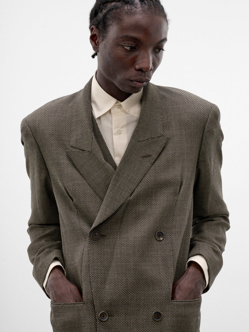 Gray Wool Inside Lapel Blazer (S26AW10JKT-DOBBY-GREY)