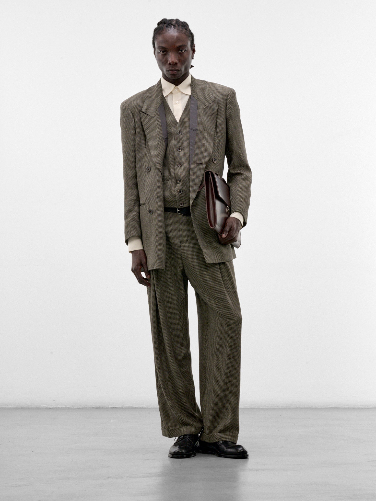 Gray Wool Inside Lapel Blazer (S26AW10JKT-DOBBY-GREY)