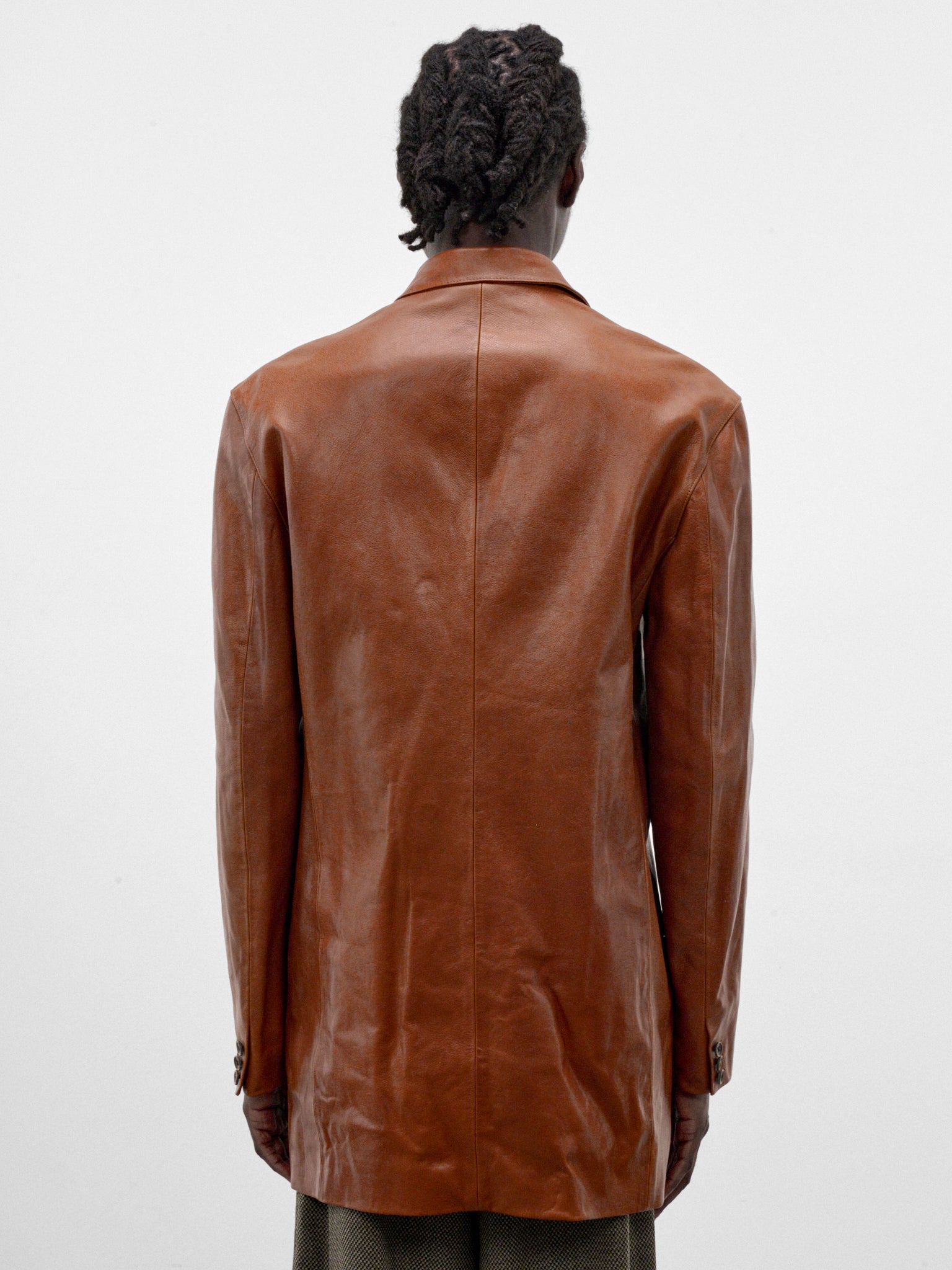 Camel Leather Double-Breasted Jacket (S26AW11JKT-CAMEL)