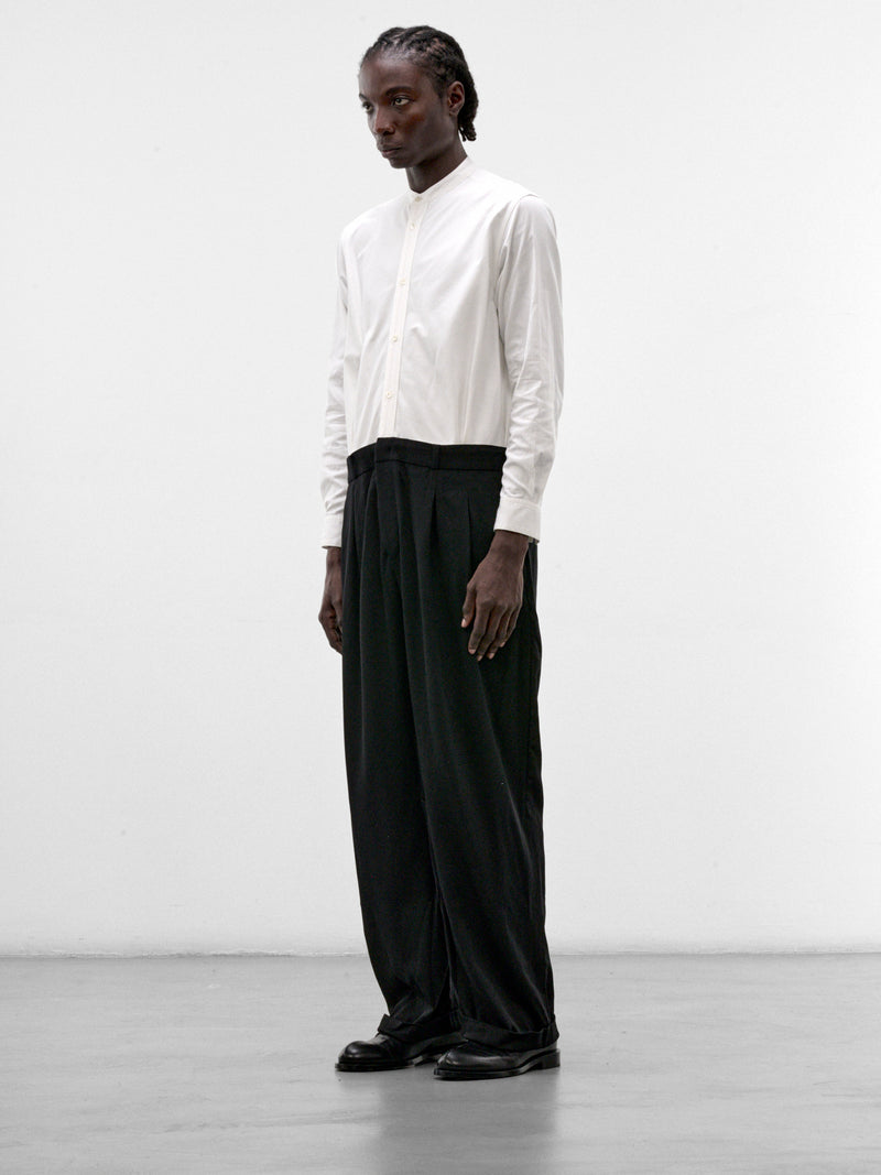 White Curtain-Waist Jumpsuit (S26AW14JS-WHITE-BLACK)