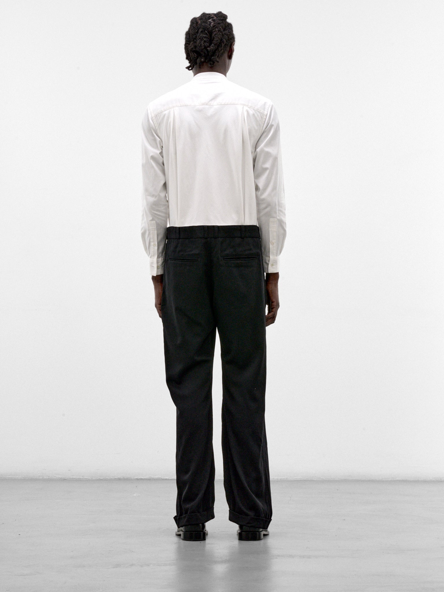 White Curtain-Waist Jumpsuit (S26AW14JS-WHITE-BLACK)