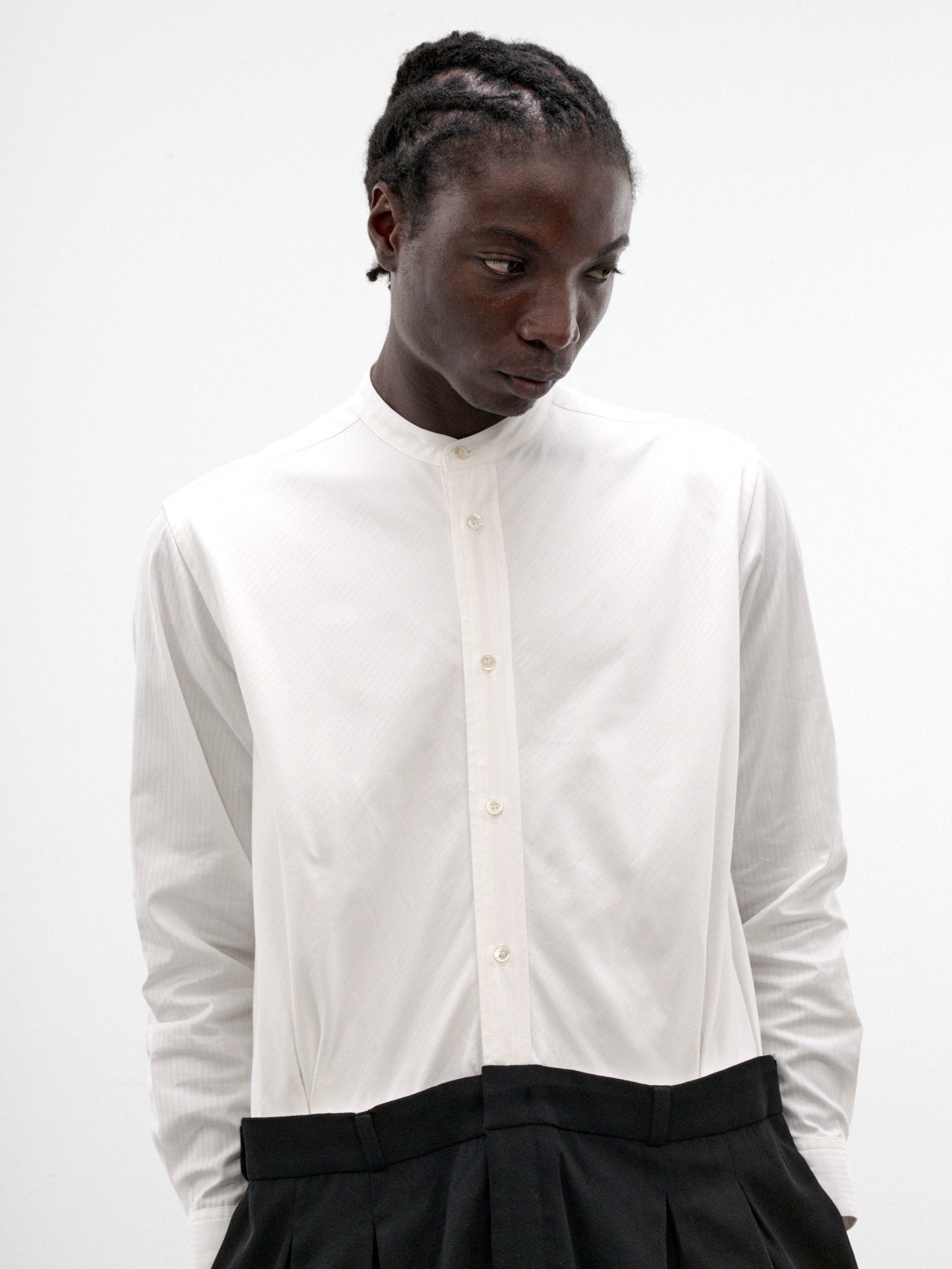 White Curtain-Waist Jumpsuit (S26AW14JS-WHITE-BLACK)