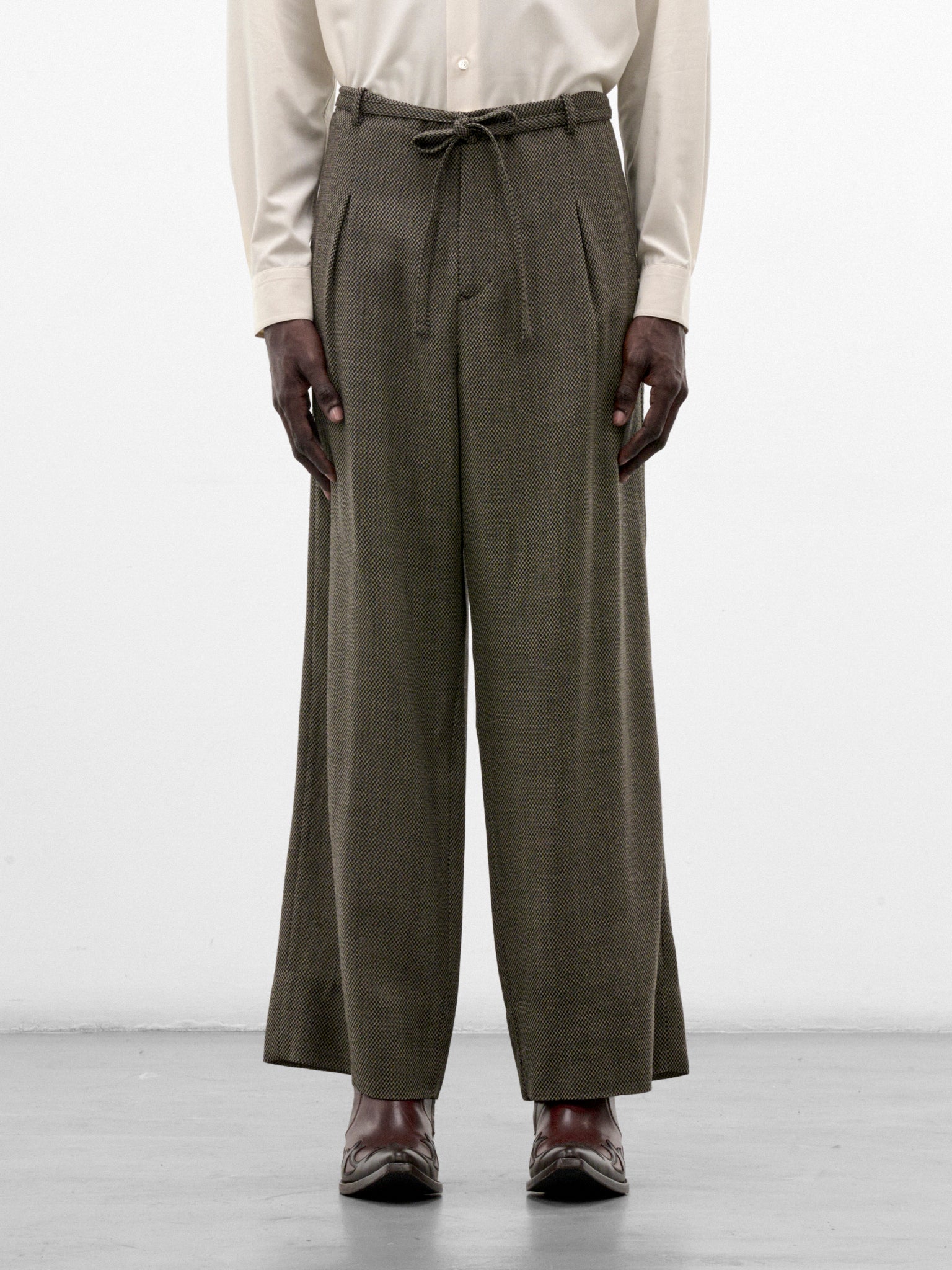 Gray Wool Judo Trousers (S26AW17PT-W-DOBBY-GREY)