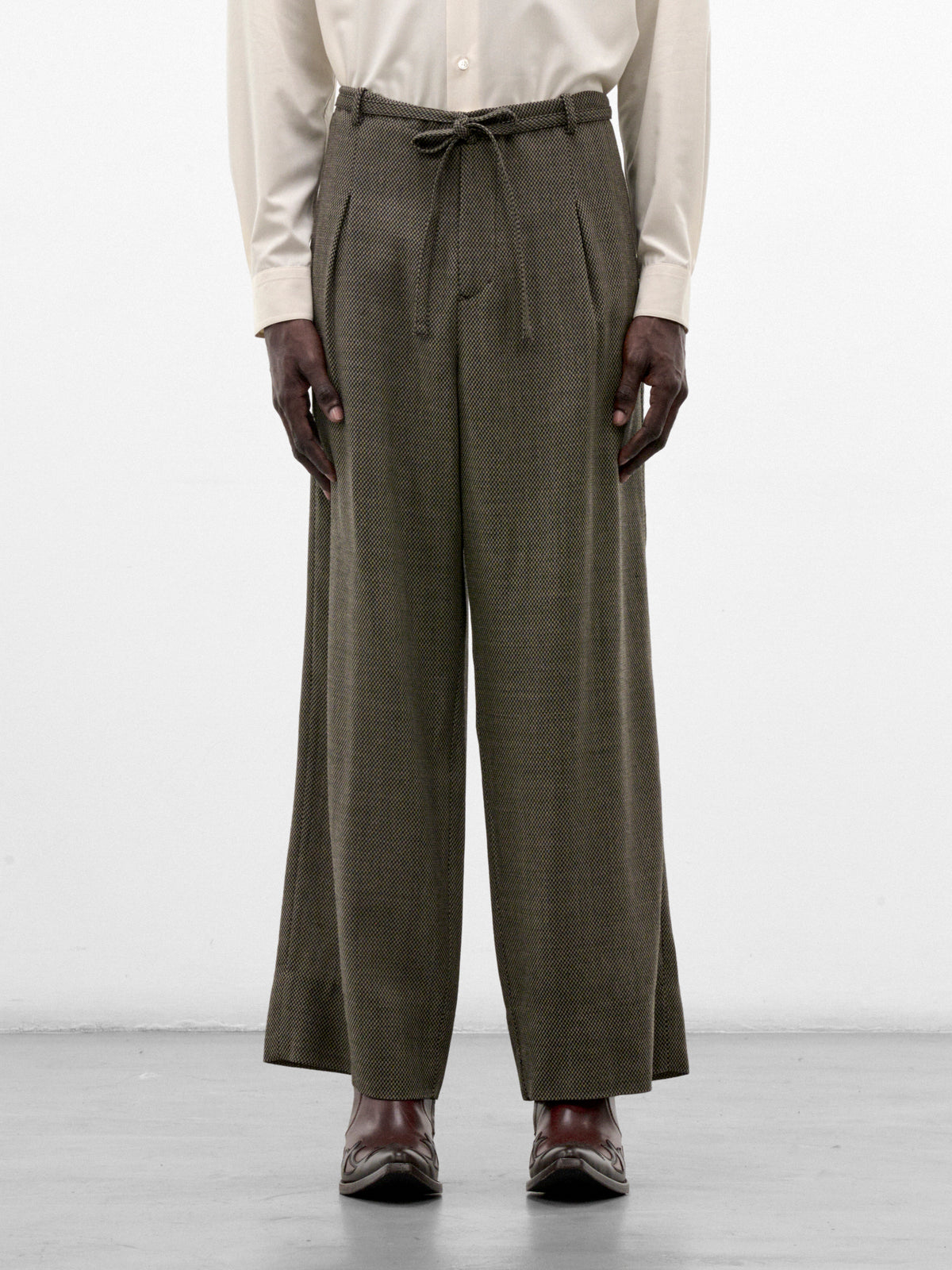 Gray Wool Judo Trousers (S26AW17PT-W-DOBBY-GREY)