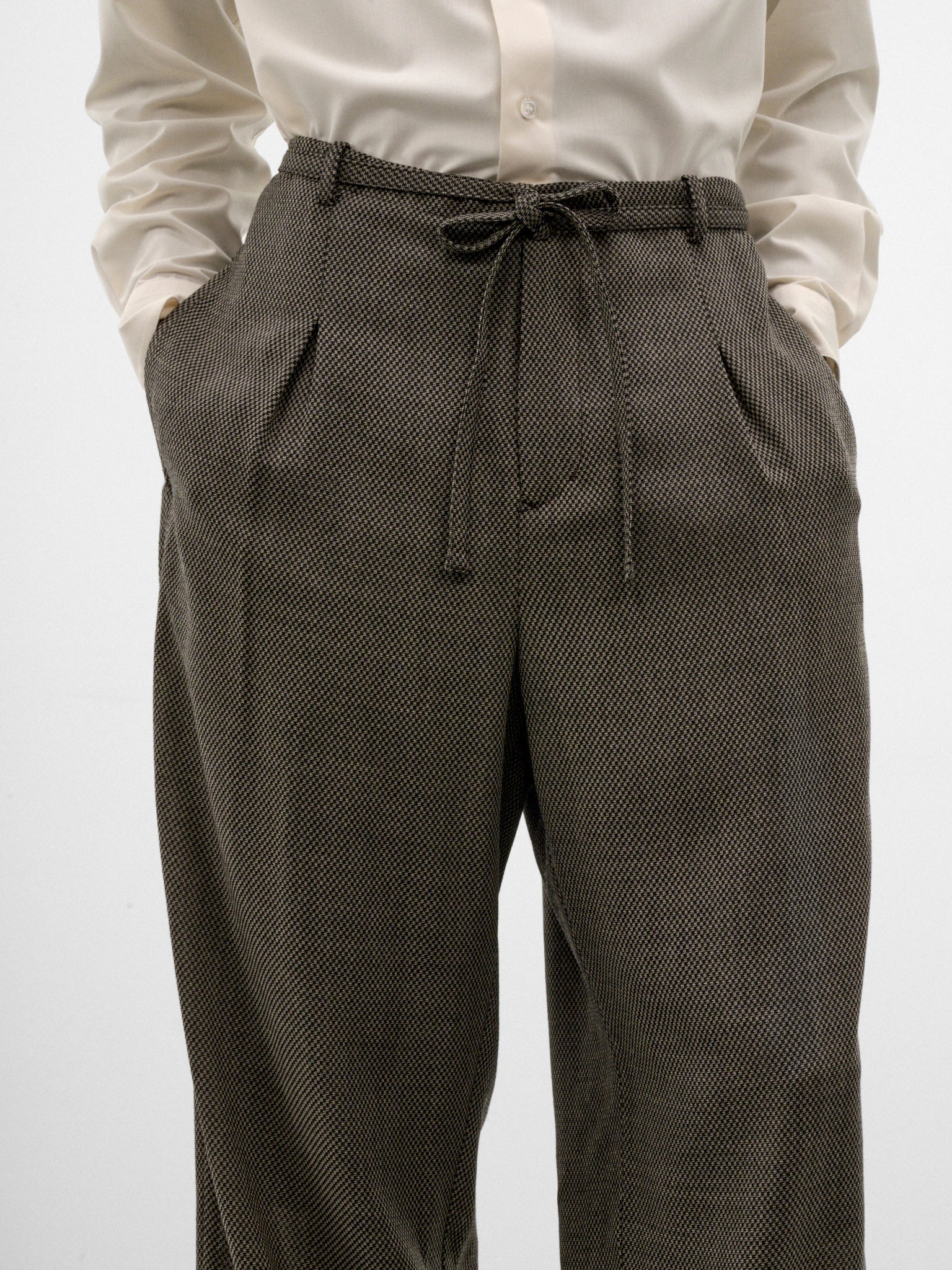 Gray Wool Judo Trousers (S26AW17PT-W-DOBBY-GREY)