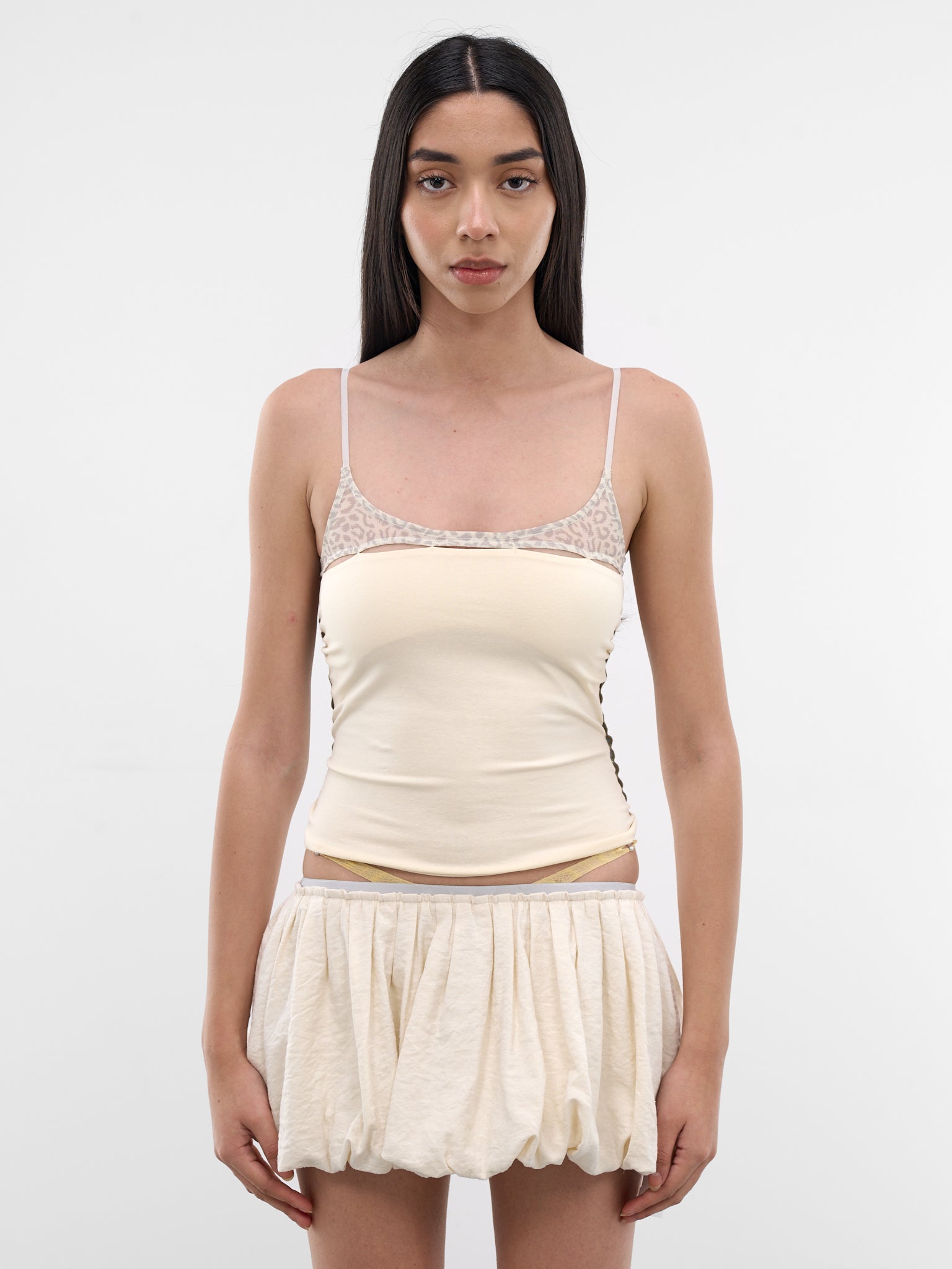 Bone Leopard Cut-Out Tank Top (S26CB02BO-BONE)