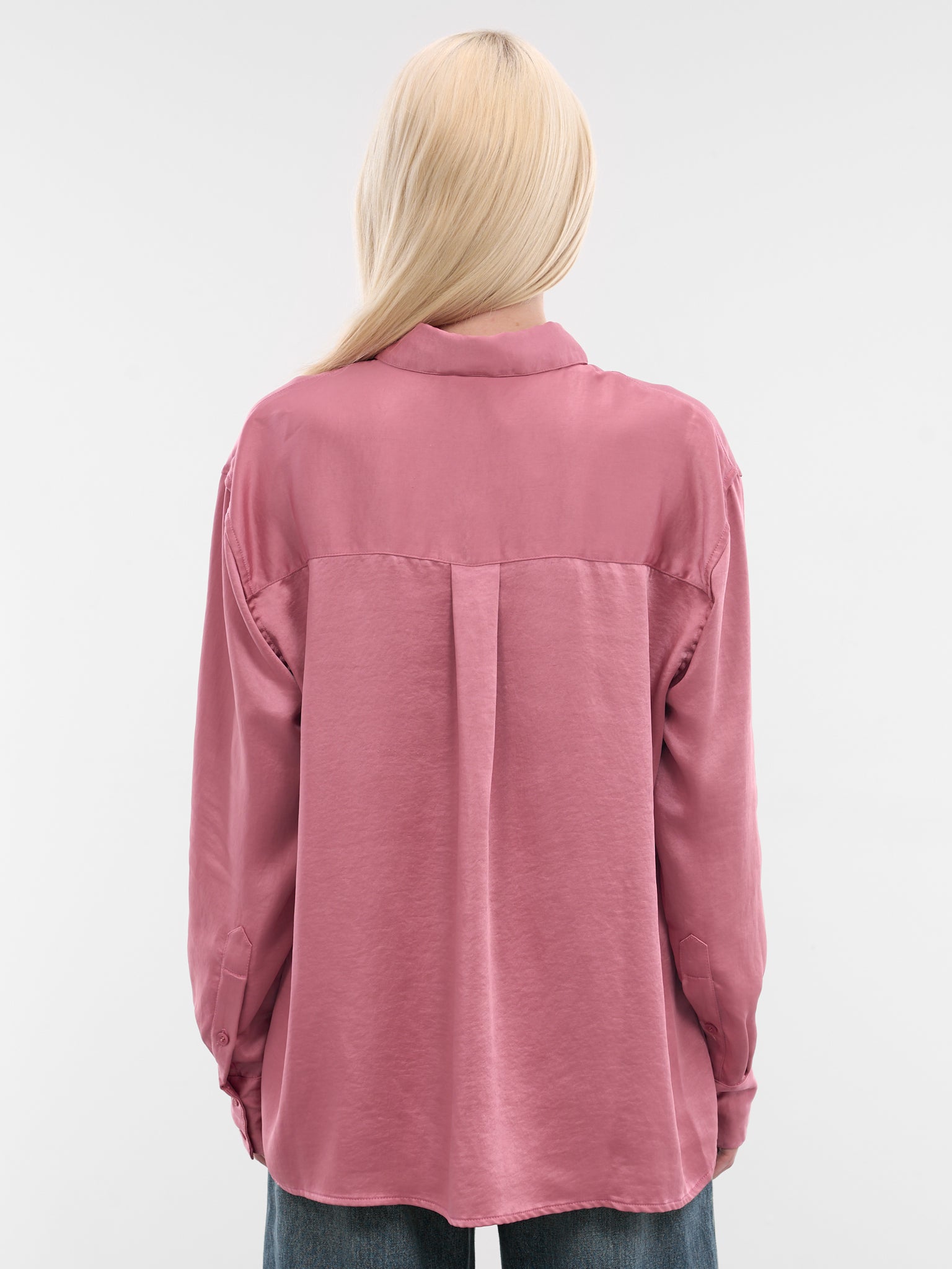 AVAVAV Pink Satin Embroidered Shirt | H.Lorenzo - back