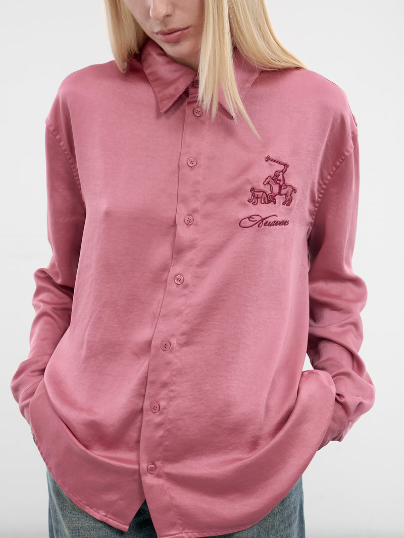 AVAVAV Pink Satin Embroidered Shirt | H.Lorenzo - detail 1