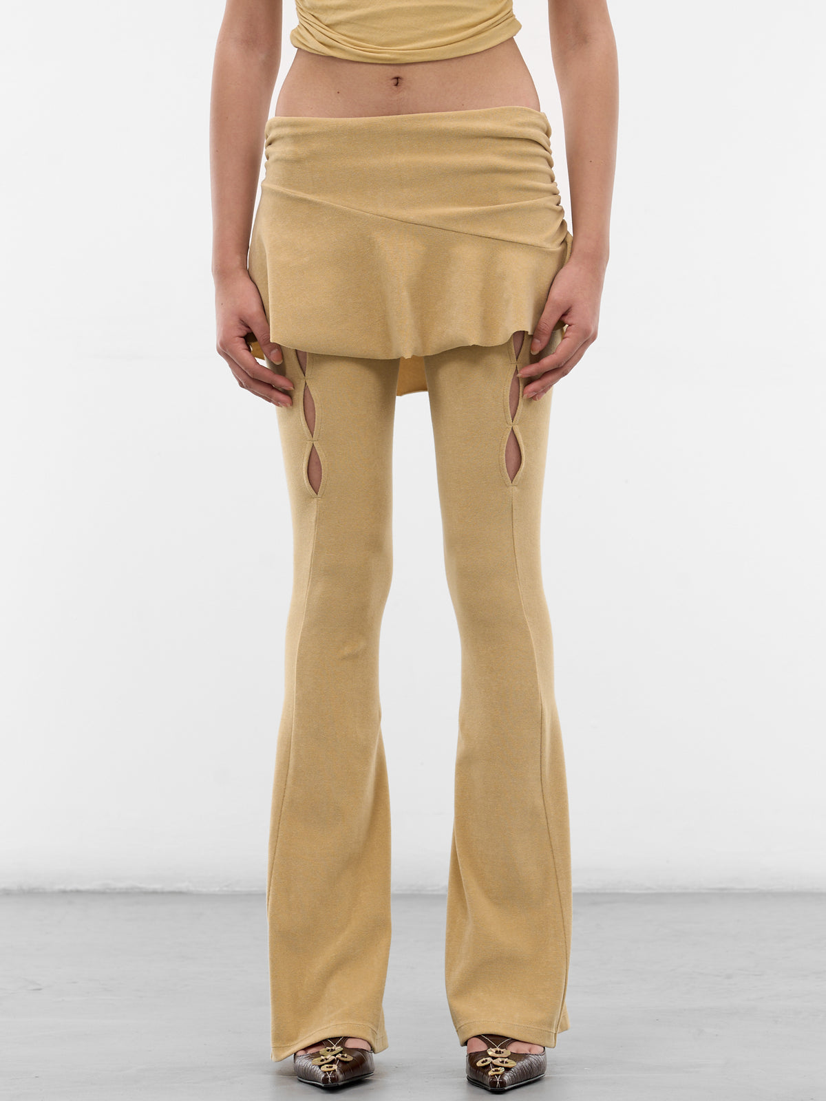 Towel Layered Skirt Flare Trousers (S26WV06WH-WHEAT)