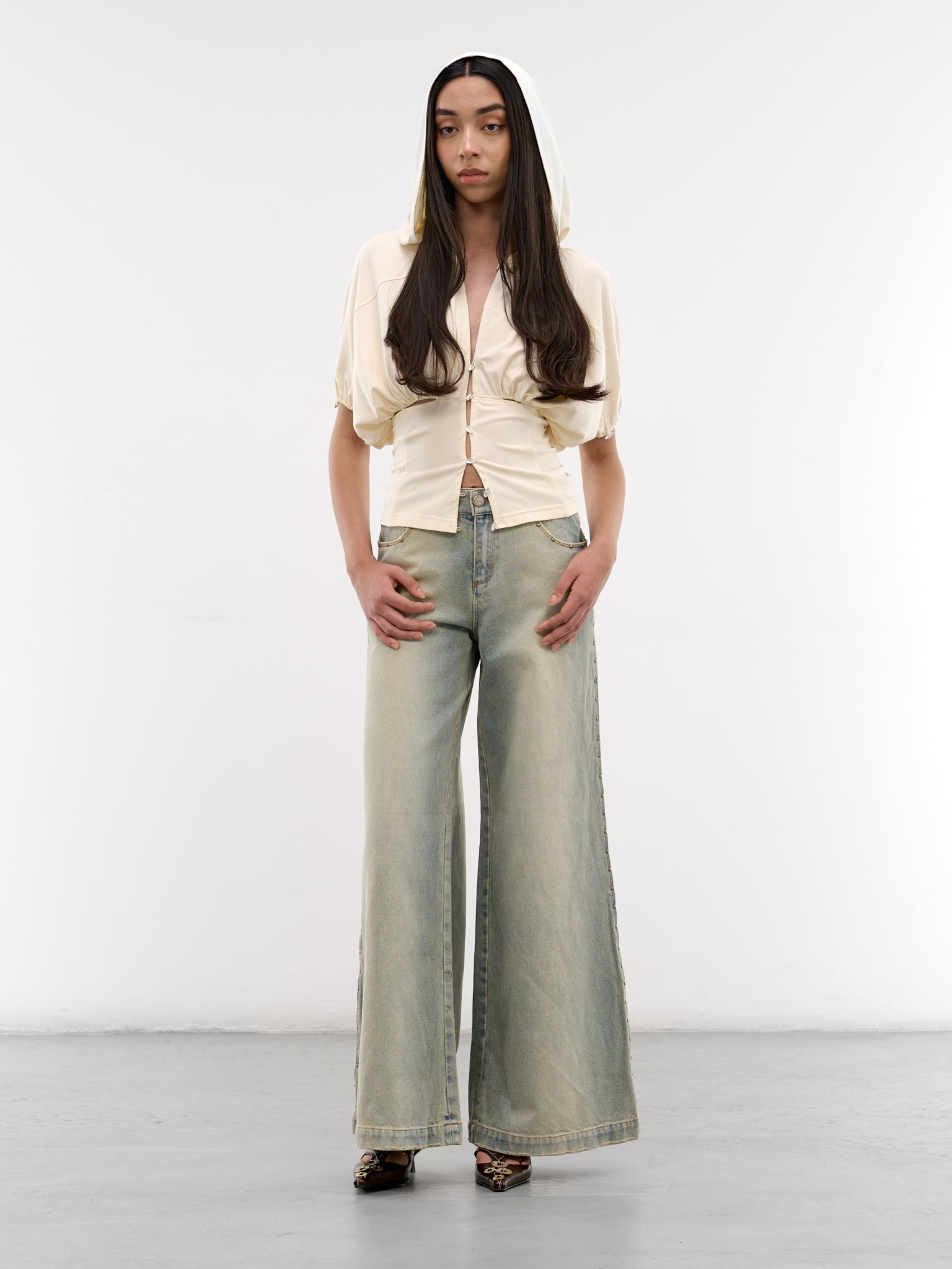 Detachable Sleeve Combo Hooded Jacket (S26WV09BO-BONE)