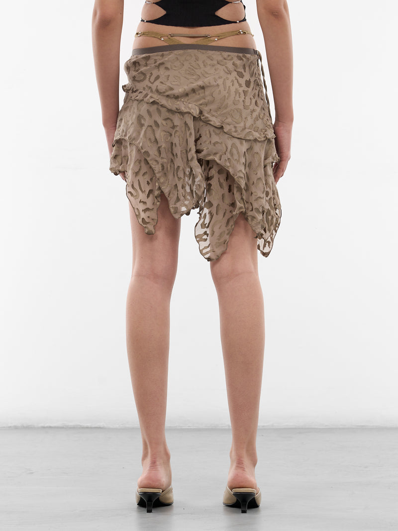 Silk Leopard Burnout G-String Skirt (S26WV18MA-MARSH)