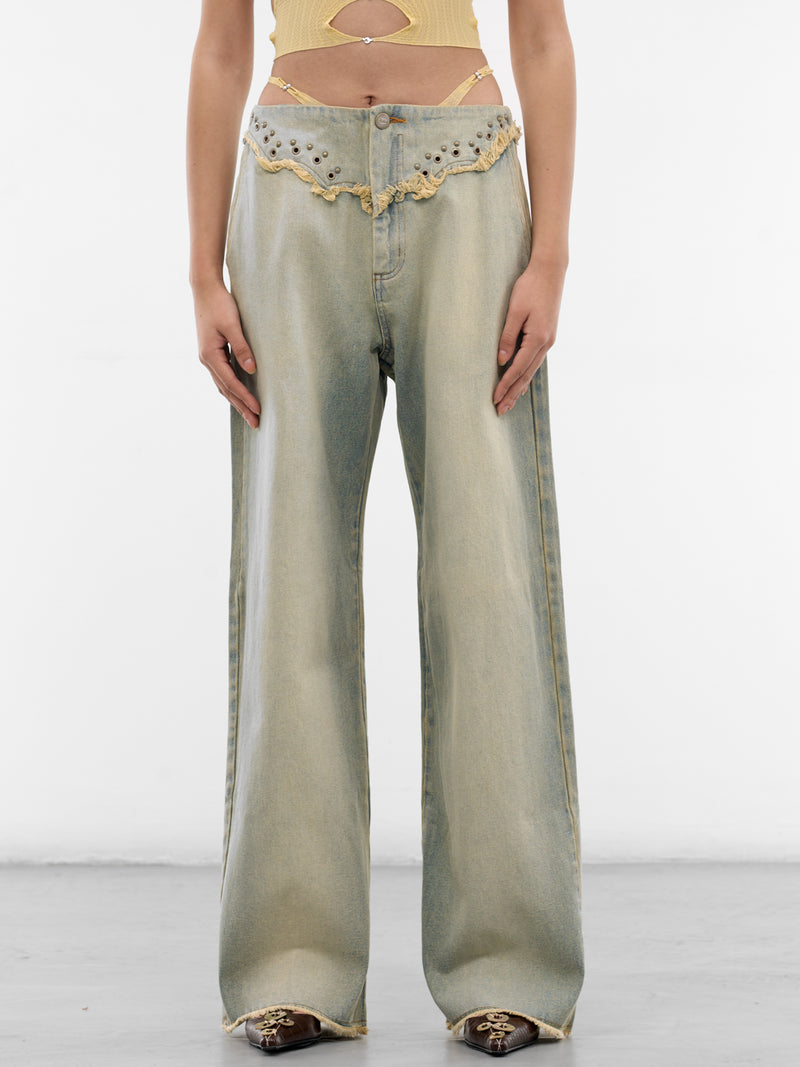Blue G-String Rivets Bend Jeans (S26WV25SU-SUN-FADED-BLUE)