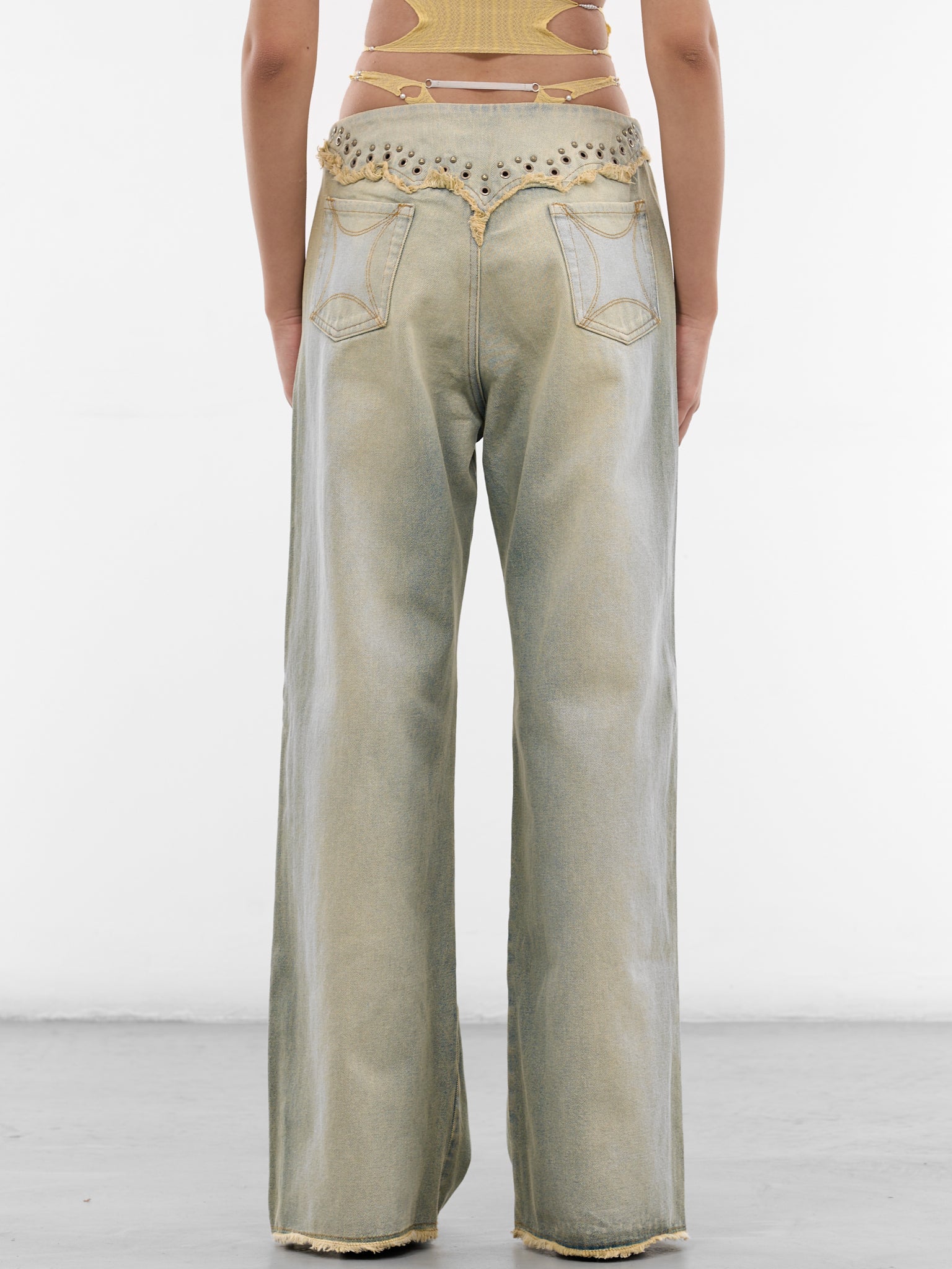 Blue G-String Rivets Bend Jeans (S26WV25SU-SUN-FADED-BLUE)