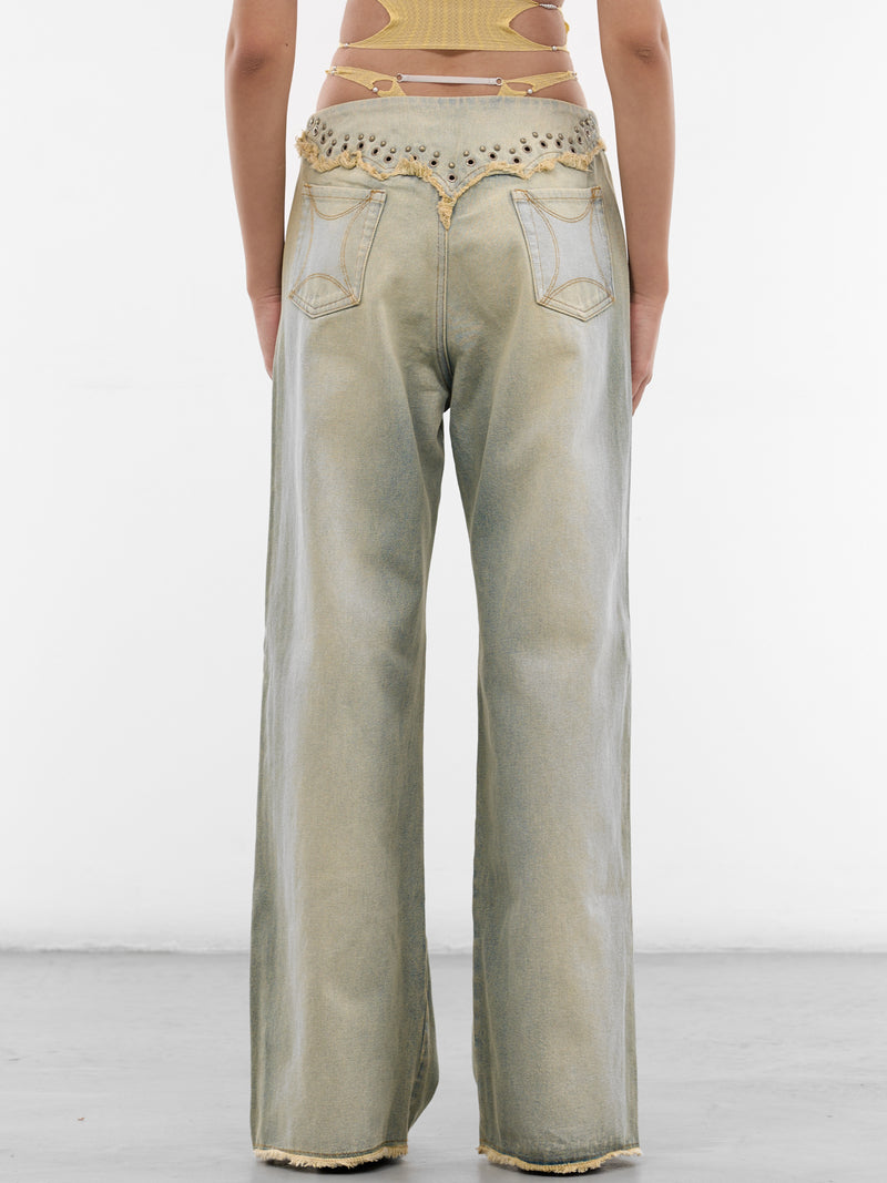 Blue G-String Rivets Bend Jeans (S26WV25SU-SUN-FADED-BLUE)