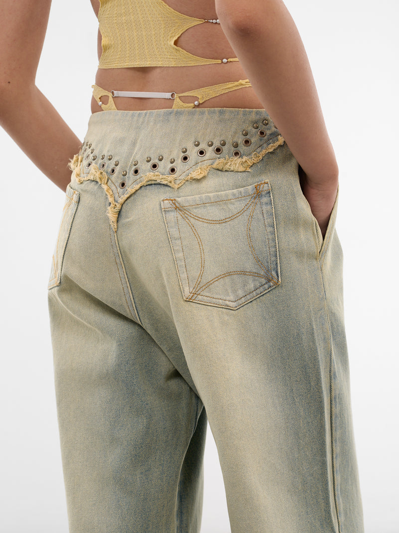 Blue G-String Rivets Bend Jeans (S26WV25SU-SUN-FADED-BLUE)