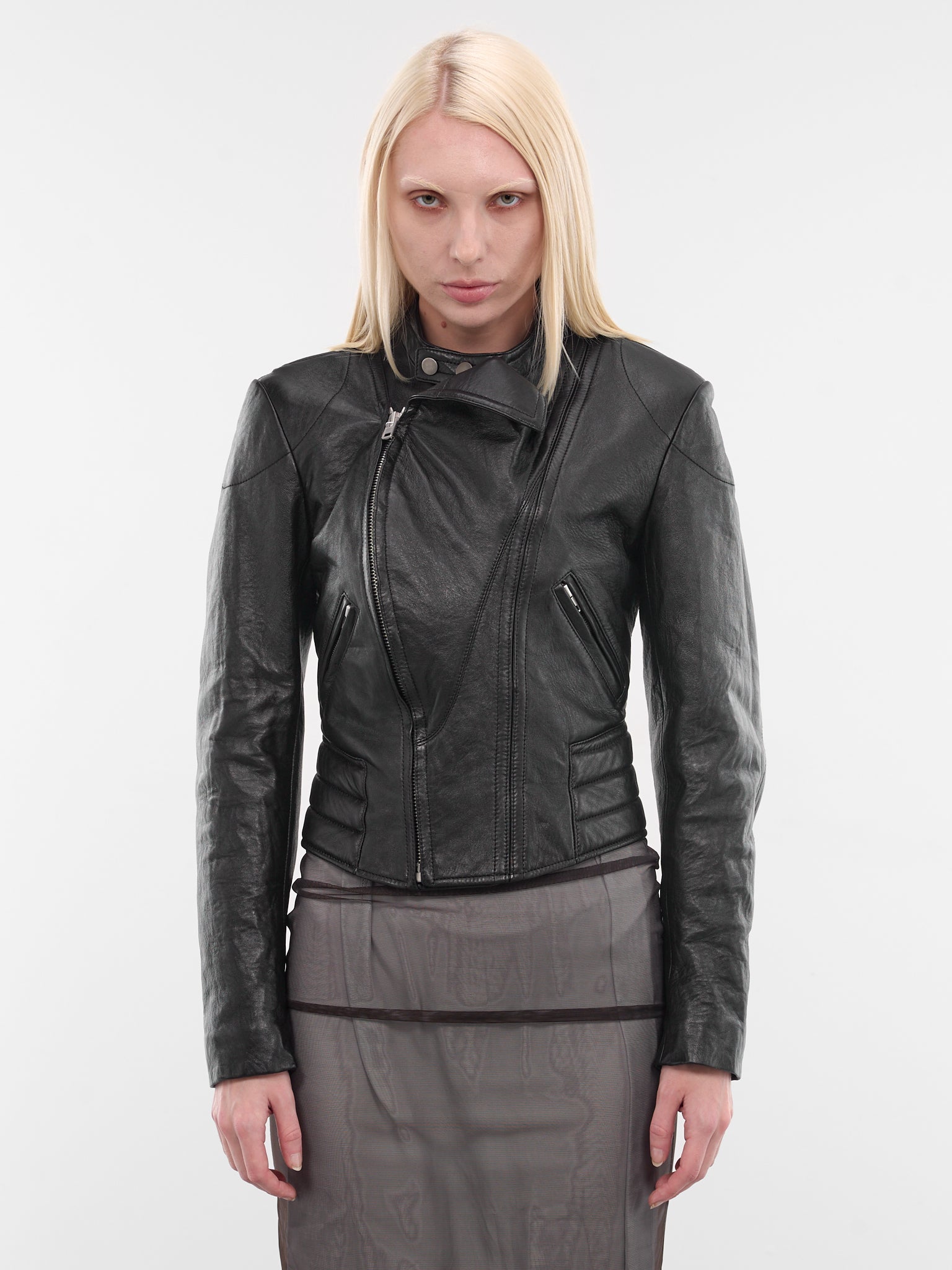 MAISON MARGIELA Leather Folded Collar Jacket | H.Lorenzo - front