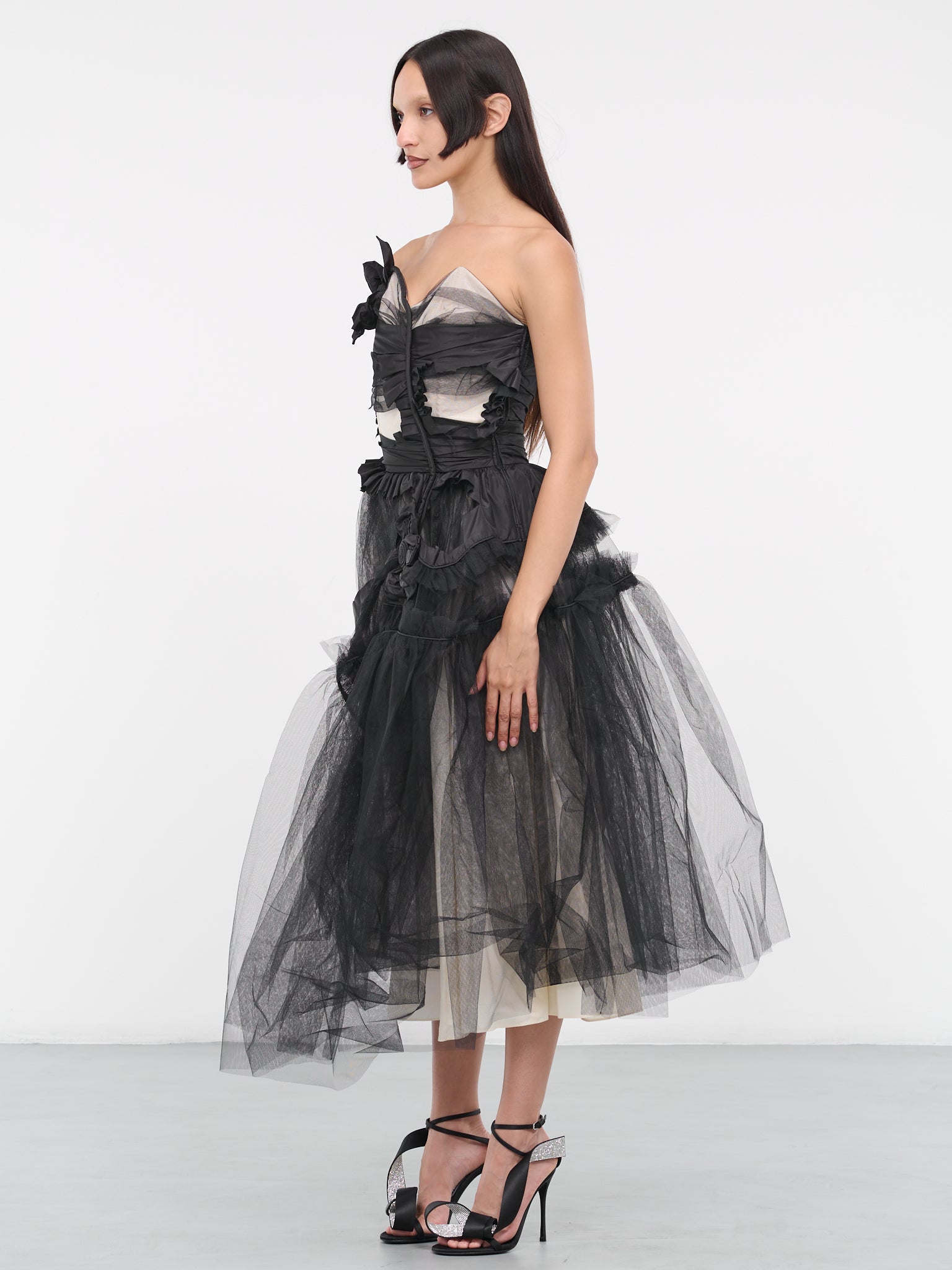 Maison Margiela - Midi dress in Tulle with taffeta inserts