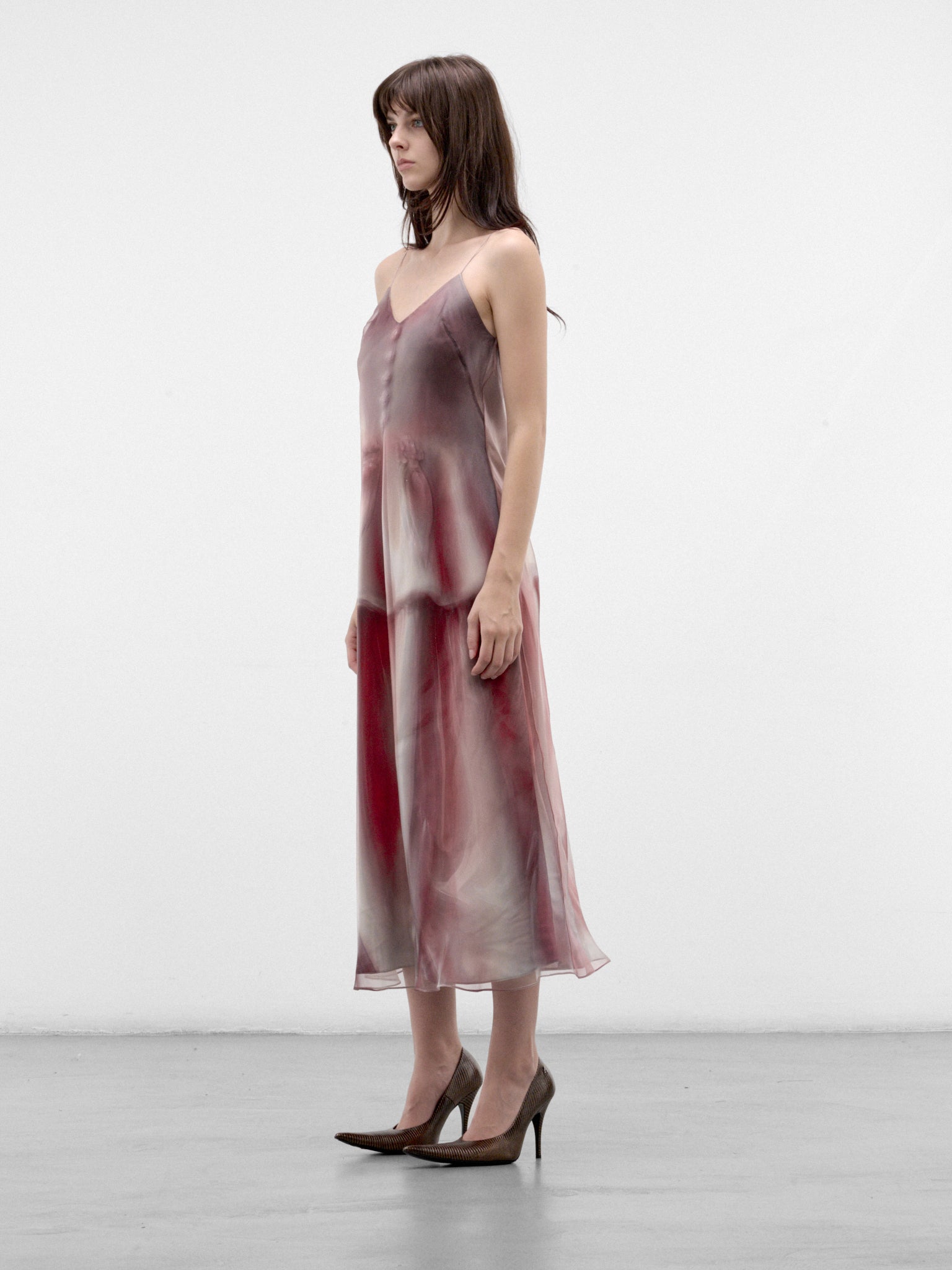 Multicolor Sheer Organza Midi Dress (S29DD0094-M36187-MULTI)