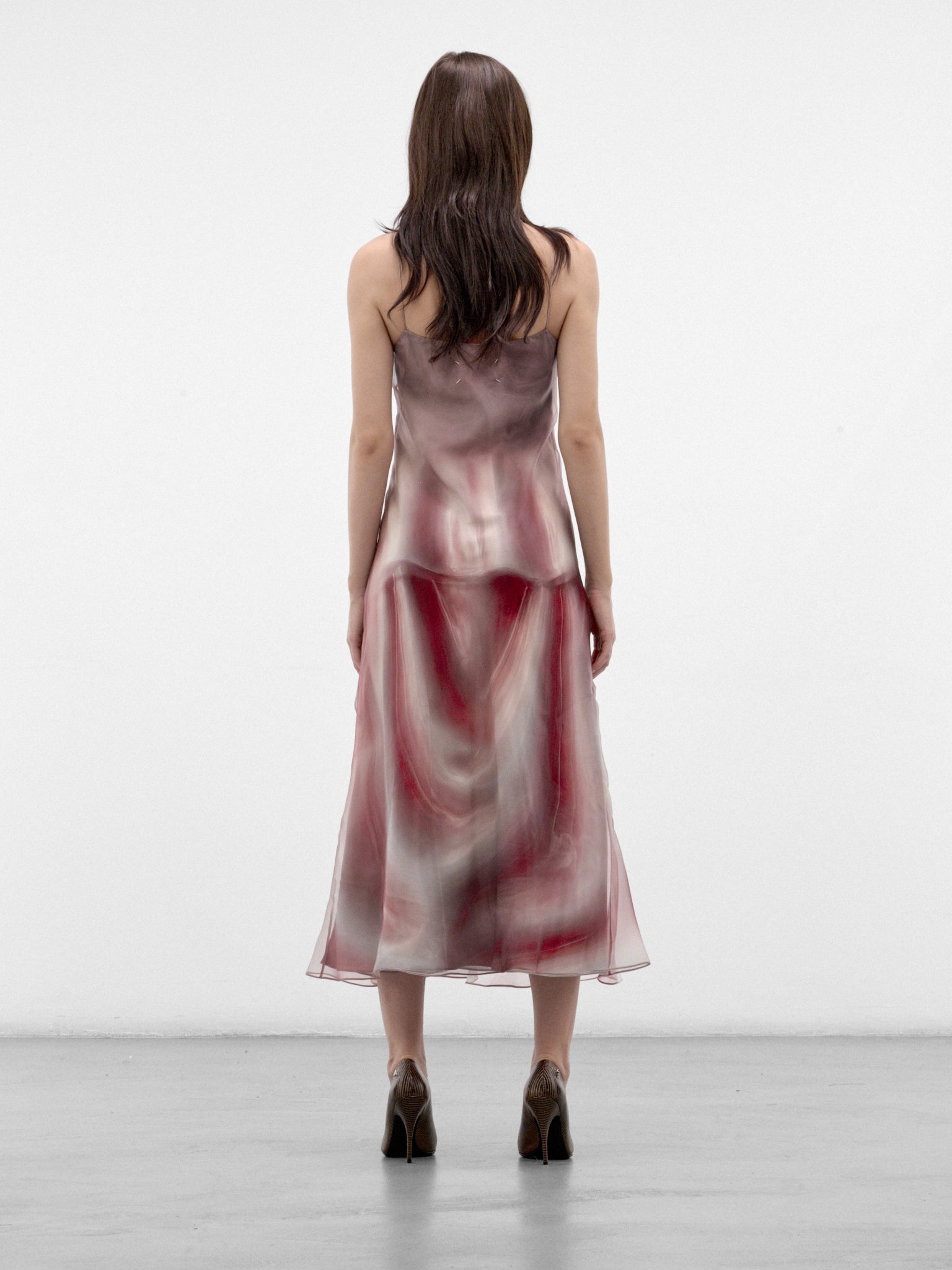 Multicolor Sheer Organza Midi Dress (S29DD0094-M36187-MULTI)