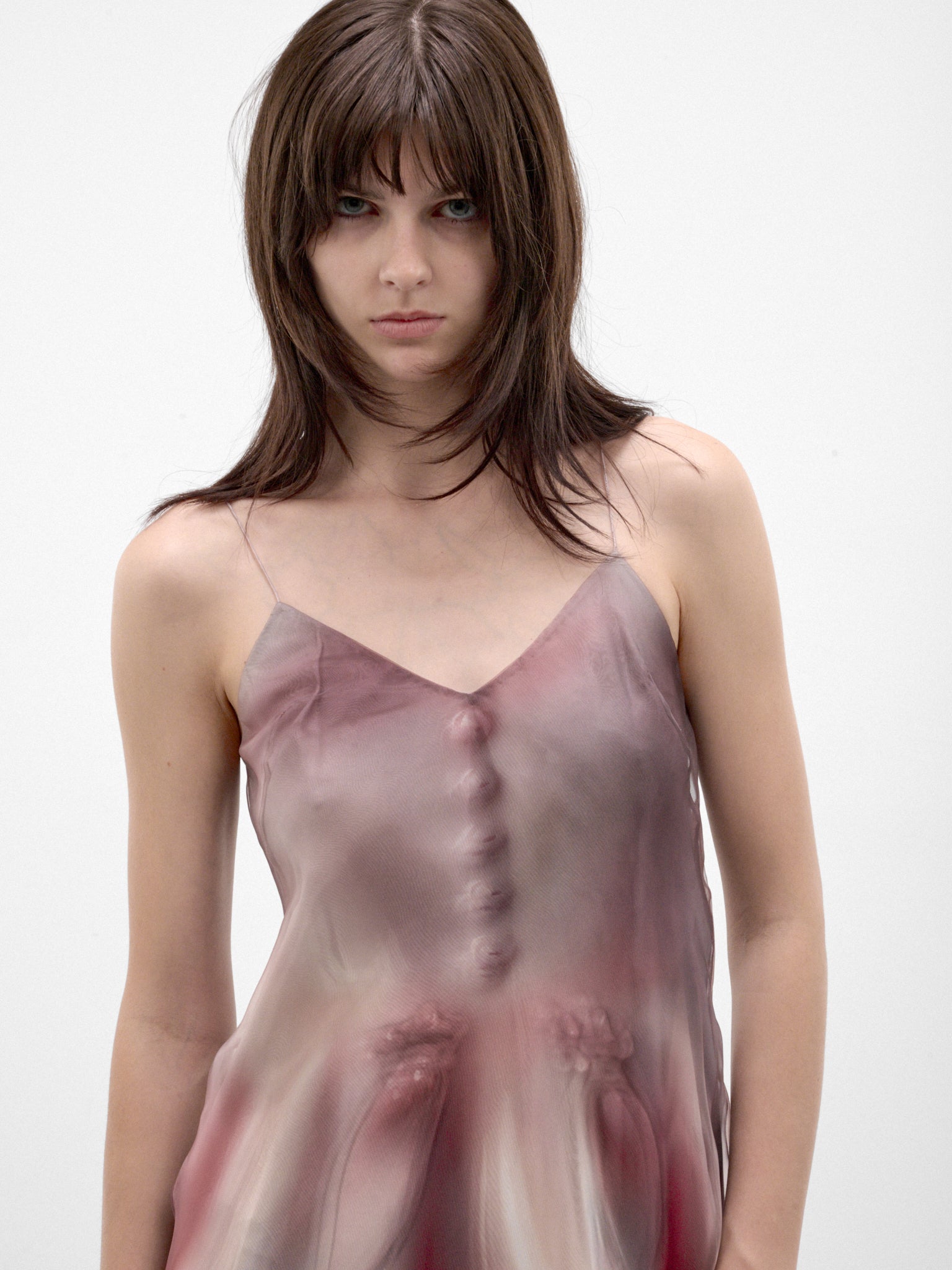 Multicolor Sheer Organza Midi Dress (S29DD0094-M36187-MULTI)
