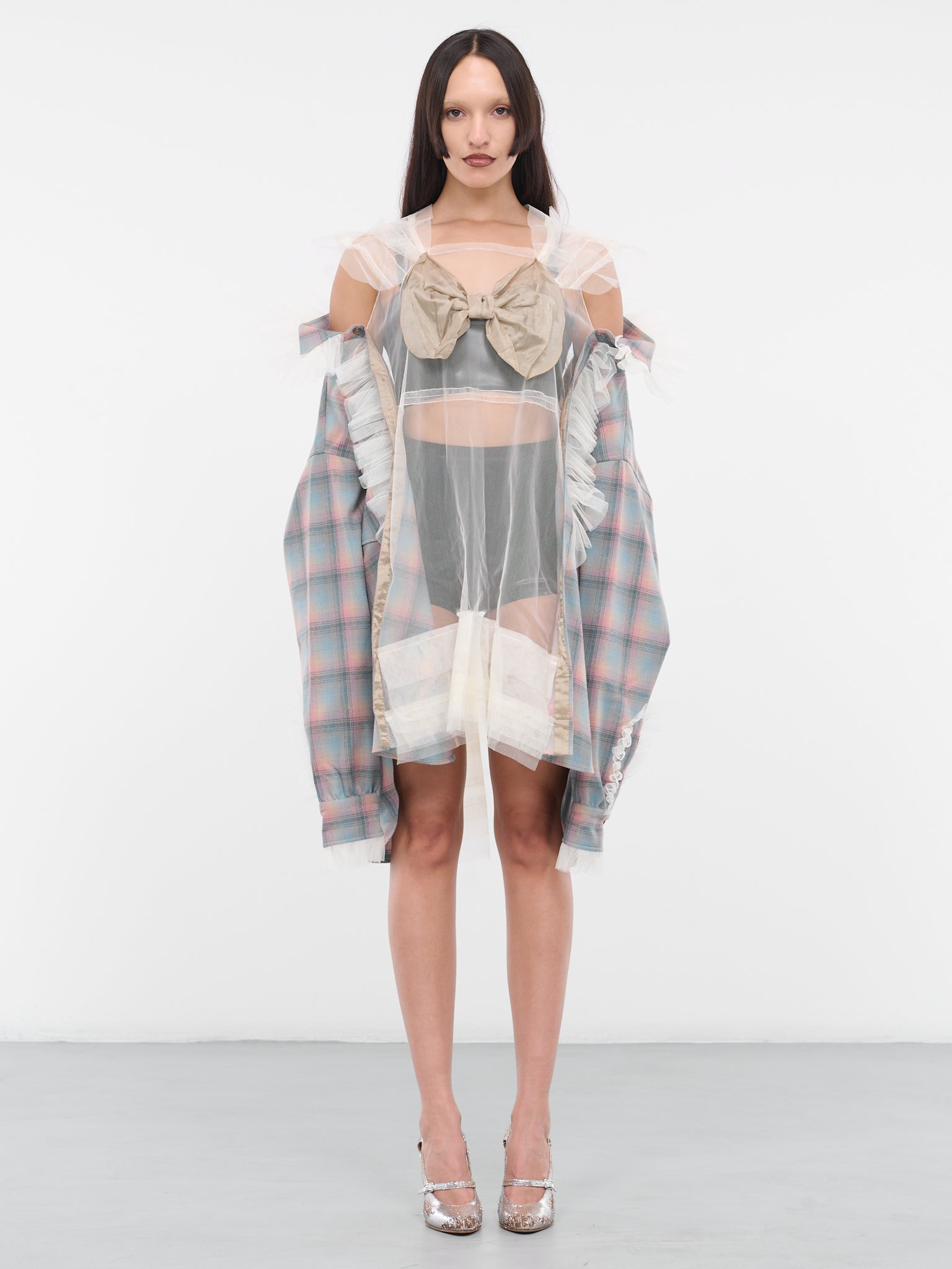 Shirt Tulle Dress (S29DT0001-S78039-001F-BROWN)