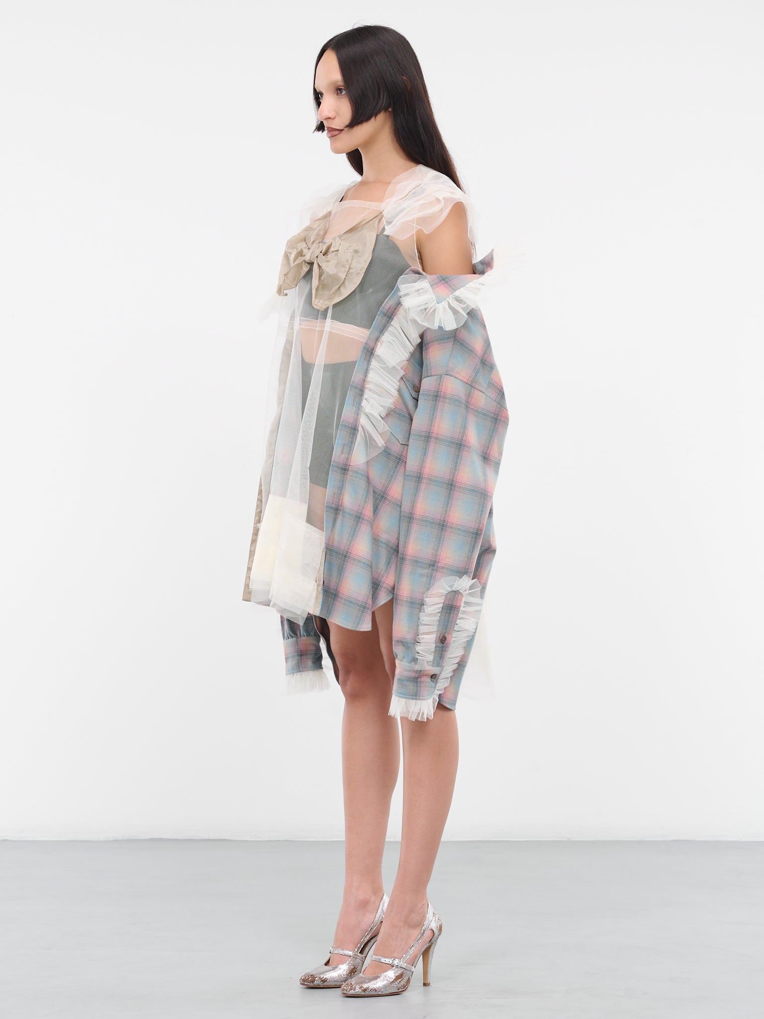Shirt Tulle Dress (S29DT0001-S78039-001F-BROWN)